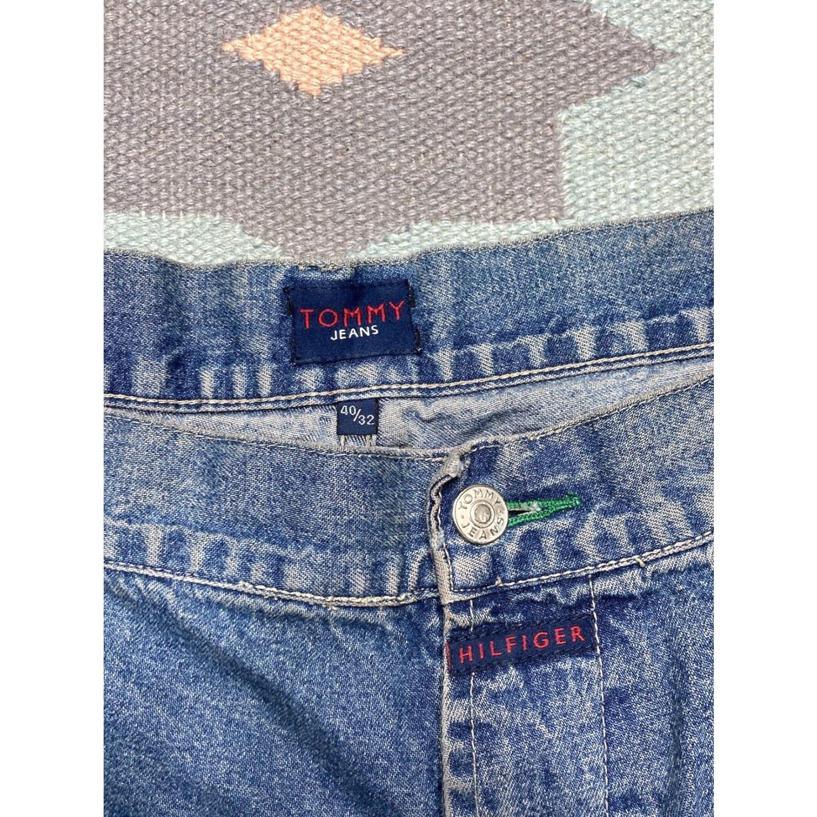 Tommy Hilfiger VINTAGE y2k baggy jeans Tommy Hilfiger cargo wide leg skater JNCO style 40x32 jeans Men Blue Wide-Leg 40 32 Size US 40 / EU 56 - 5 Thumbnail