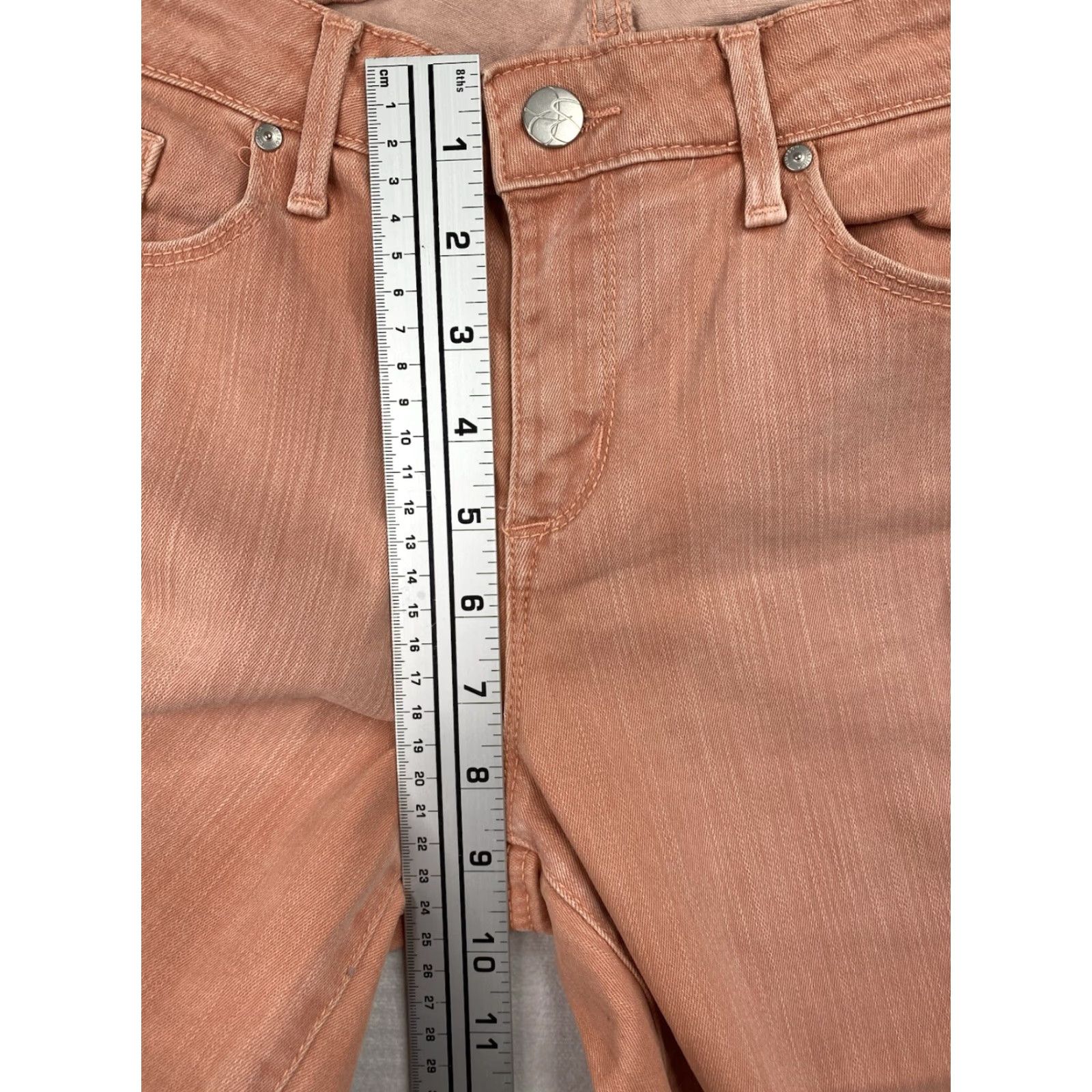 Jessica Simpson NWT Jessica Simpson Jeans Women Pants 8/29 Peach Crop Skinny Soft Stretch Denim 29 Waist Green 25 In Inseam City Style 90s Theme Mens Women Girls? Size 30" / US 8 / IT 44 - 3 Thumbnail