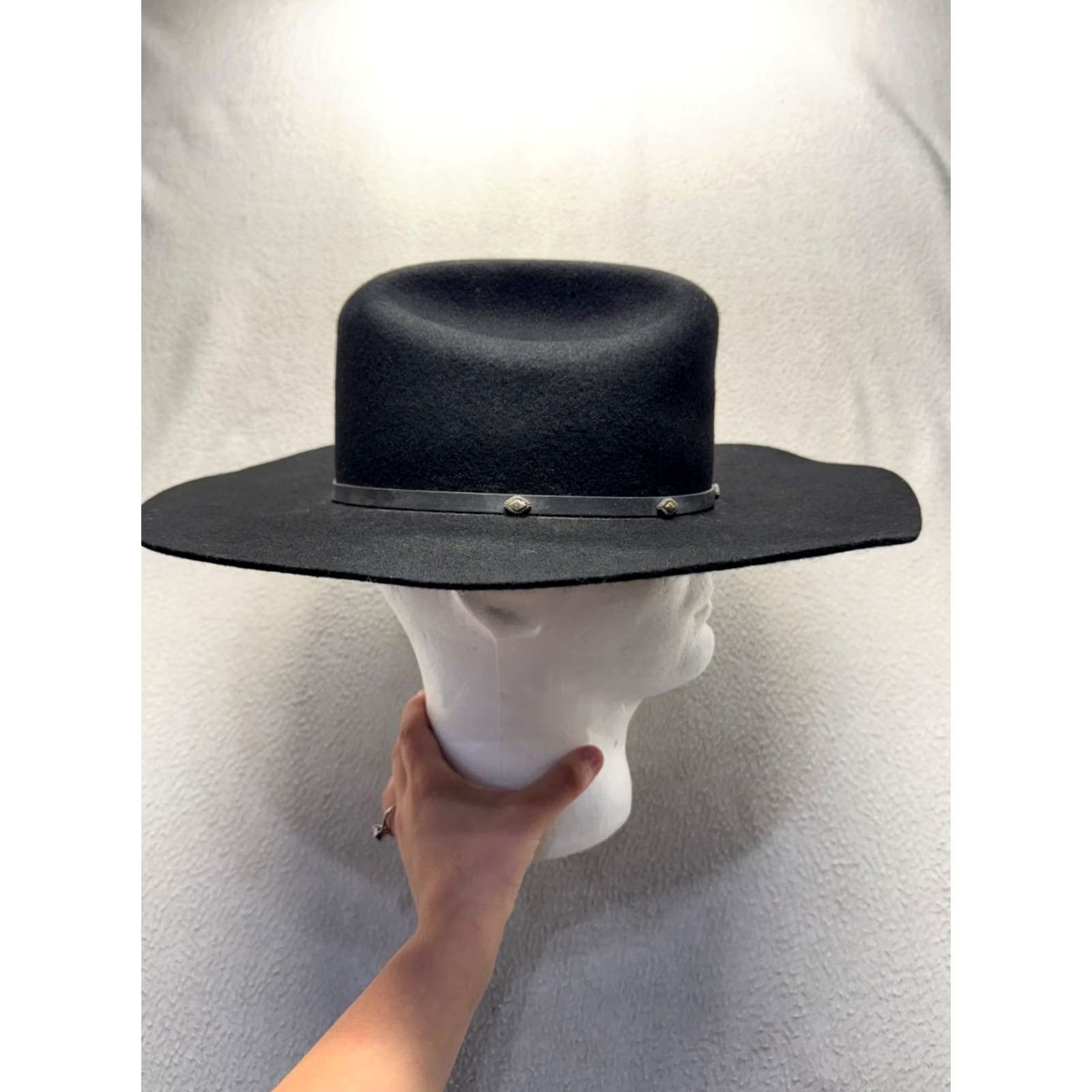 Stetson Stallion Black Felt Wide Brim Hat - Stetson - Vintage - Cowboy Size ONE SIZE - 4 Thumbnail