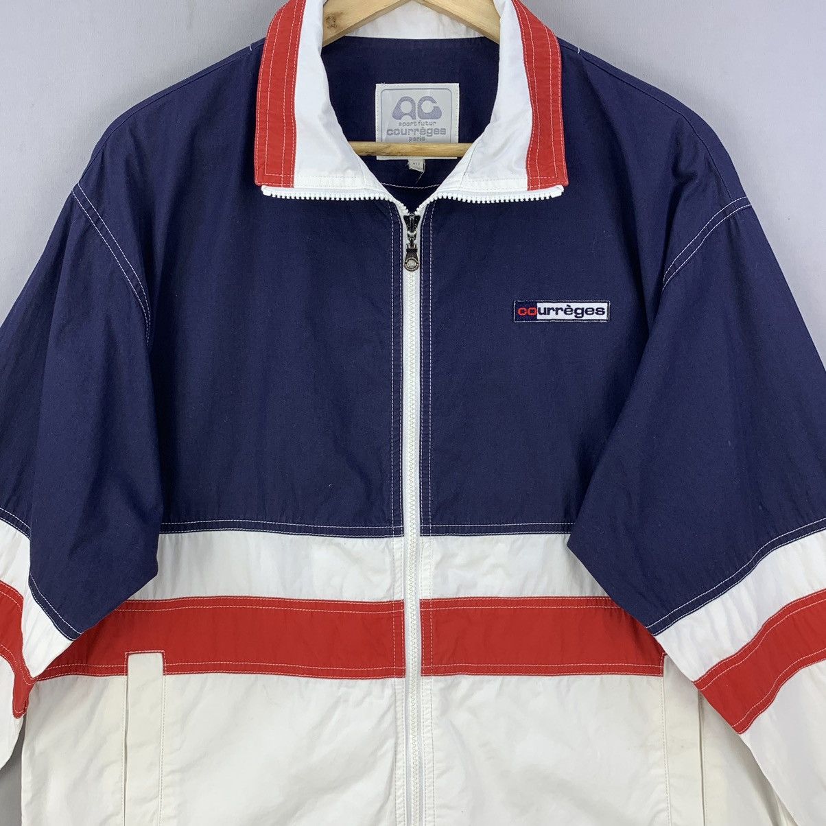 Courreges Vintage Courreges Paris USA Flag Colour Zipper Jacket Size US XL / EU 56 / 4 - 8 Thumbnail