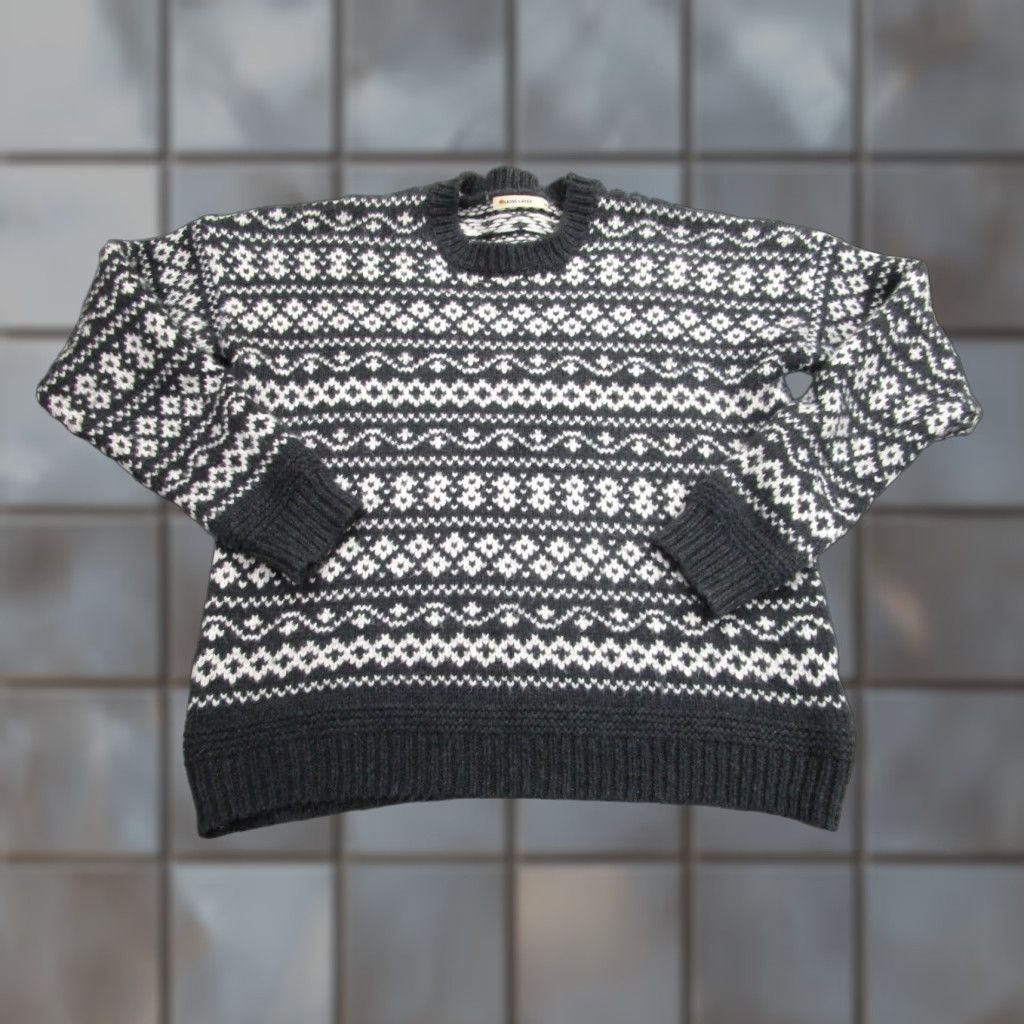 Marine Layer Marine Layer Gray Fair Isle Knit Sweater Women's M Wool Alpaca Pullover Size M / US 6-8 / IT 42-44 - 1 Thumbnail