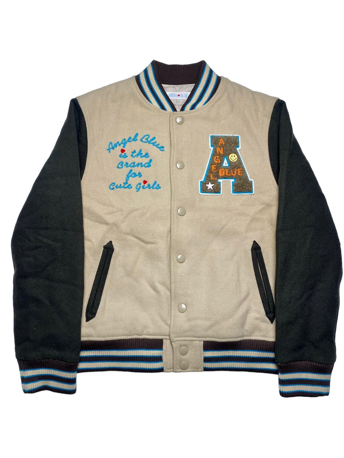 image of 2000S Angel Blue - 1 Varsity Jacket in Cream, Women's (Size Medium)