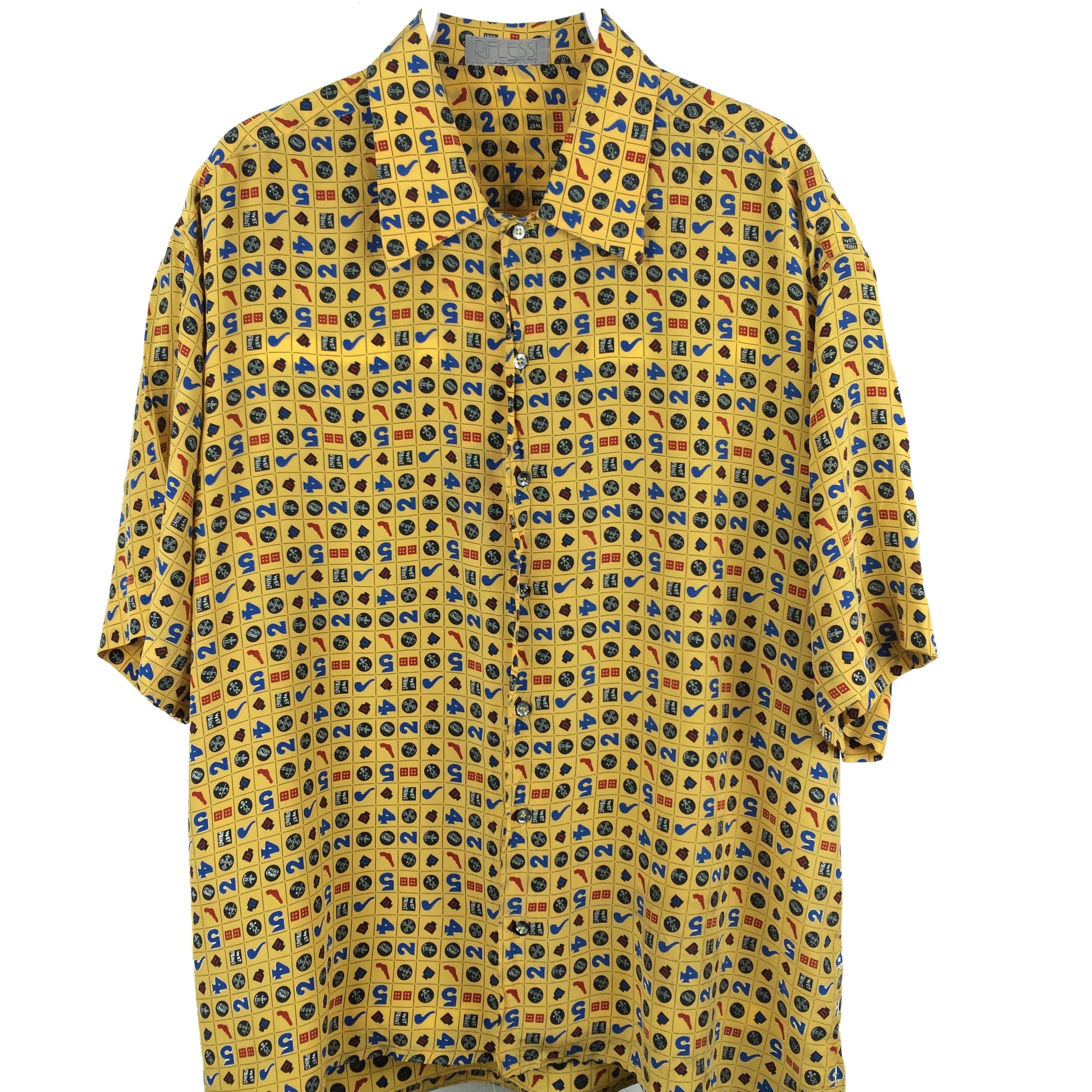 Vintage H42 ITALY DESIGNER RIFLESSI SHIRT FULLPRINT GUNS MAFIA Size US XL / EU 56 / 4 - 1 Thumbnail