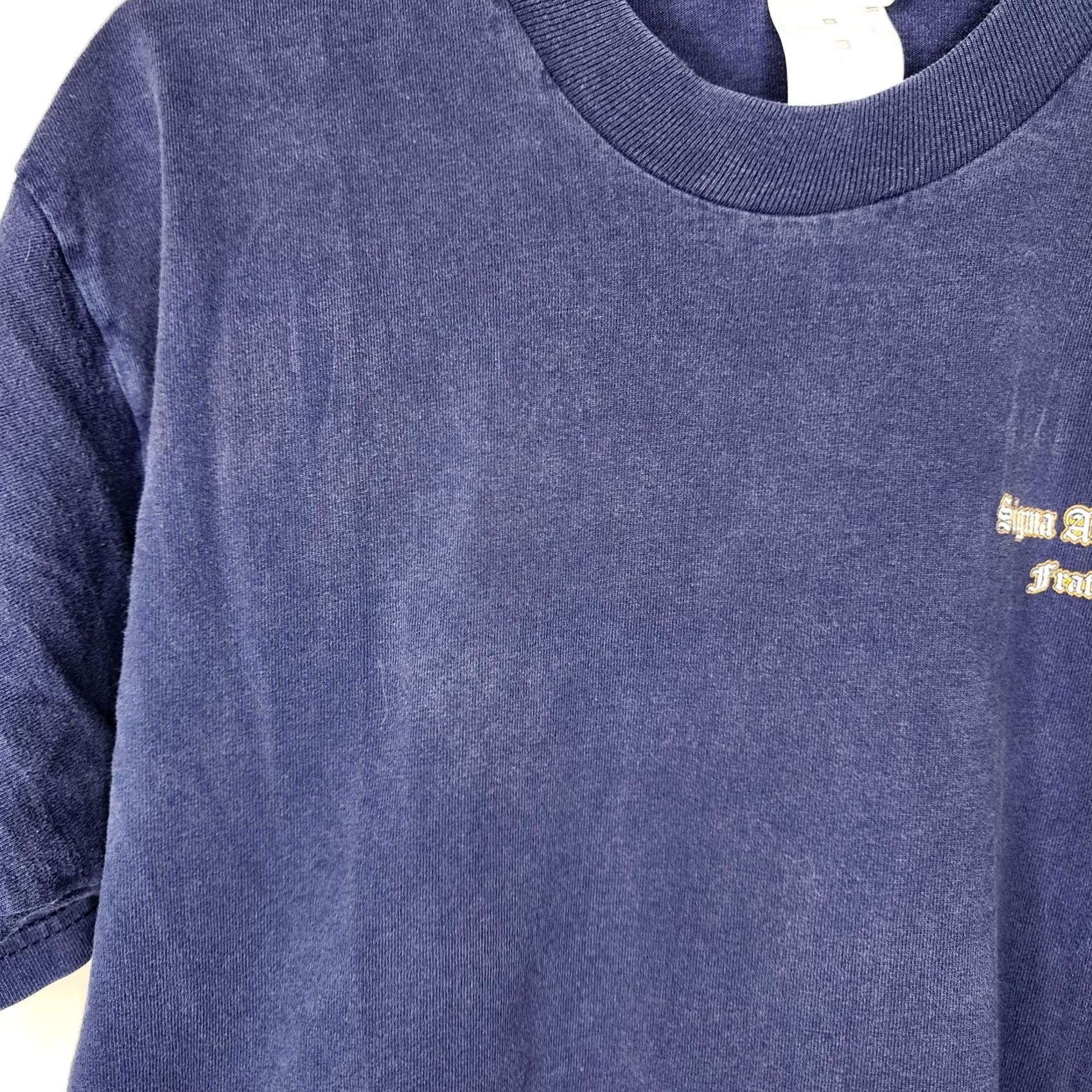 Gildan VINTAGE Gildan Shirt Mens L Blue Sigma Alpha Epsilon Crest 1856 Fraternity Tee Size US L / EU 52-54 / 3 - 7 Thumbnail