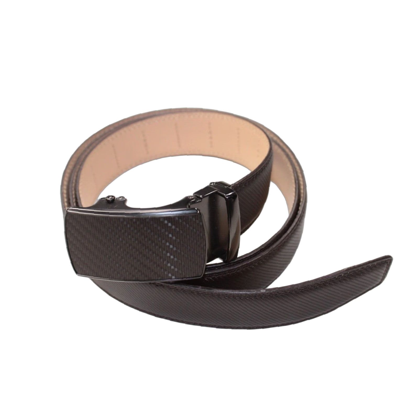 Carbon VINTAGE Bulliant Belt Men's Black Slide Ratchet Carbon Fiber Pattern Adjustable 28-49" Waist 1.5" Wide Buckle Metal Designer City Dad Style Mens Size ONE SIZE - 1 Thumbnail