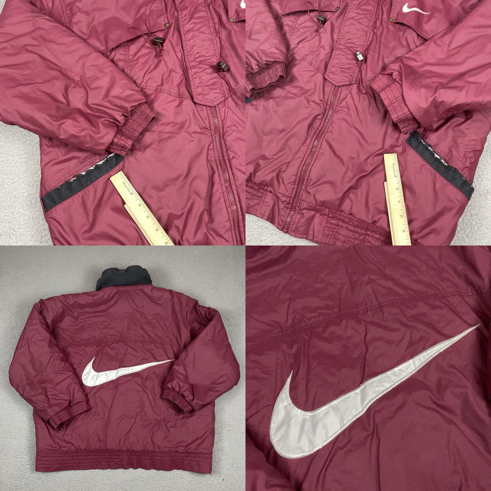 Nike VINTAGE Nike Jacket Adult XL Red Big Swoosh Collar Full Zip Windbreaker Rare Vtg Size US XL / EU 56 / 4 - 8 Thumbnail