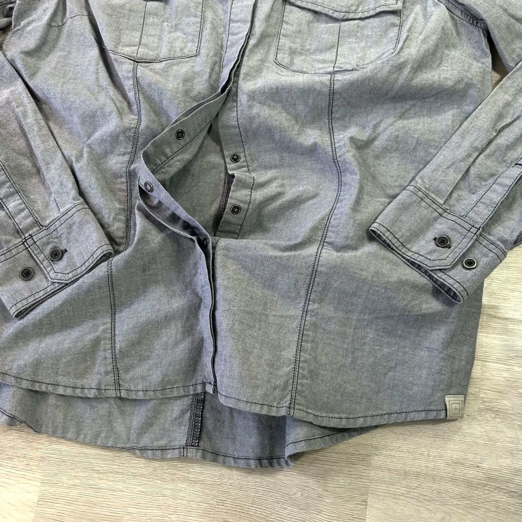 Vintage 5.11 Tactical Athena Shirt Womens Large Gray Snap Button Up Workwear 62386 Size L / US 10 / IT 46 - 5 Thumbnail