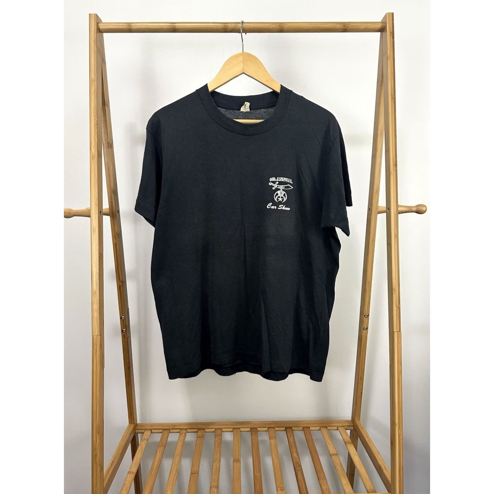 Vintage VTG 80s Sparta Shrine Car Show Paper Thin Worn Burnout T-Shirt XL Black Mens Shirt Nike? Size US XL / EU 56 / 4 - 2 Thumbnail