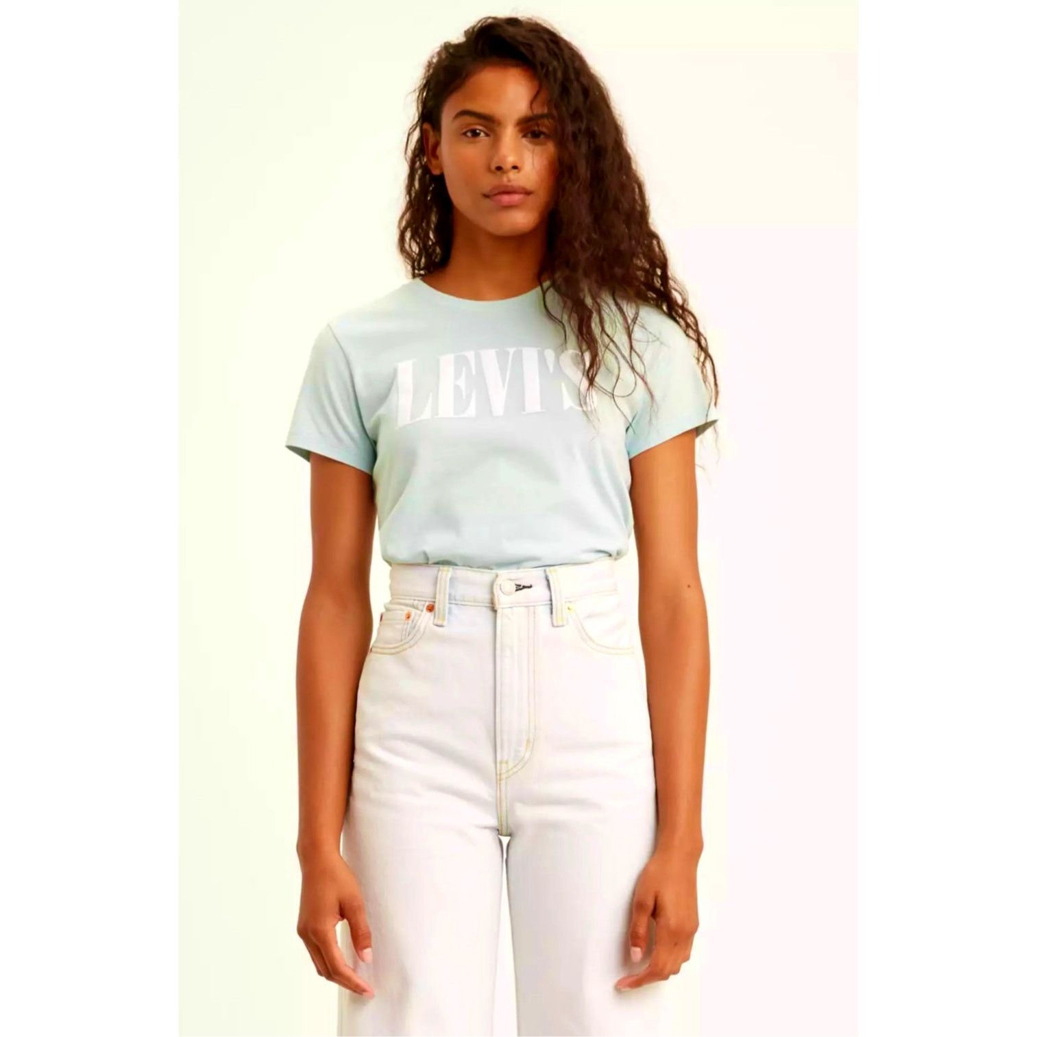 Levi's Levis 90's Serif Logo Graphic Tee Shirt Baby Blue Size 2X Size XXL / US 16-18 / IT 52-54 - 3 Thumbnail
