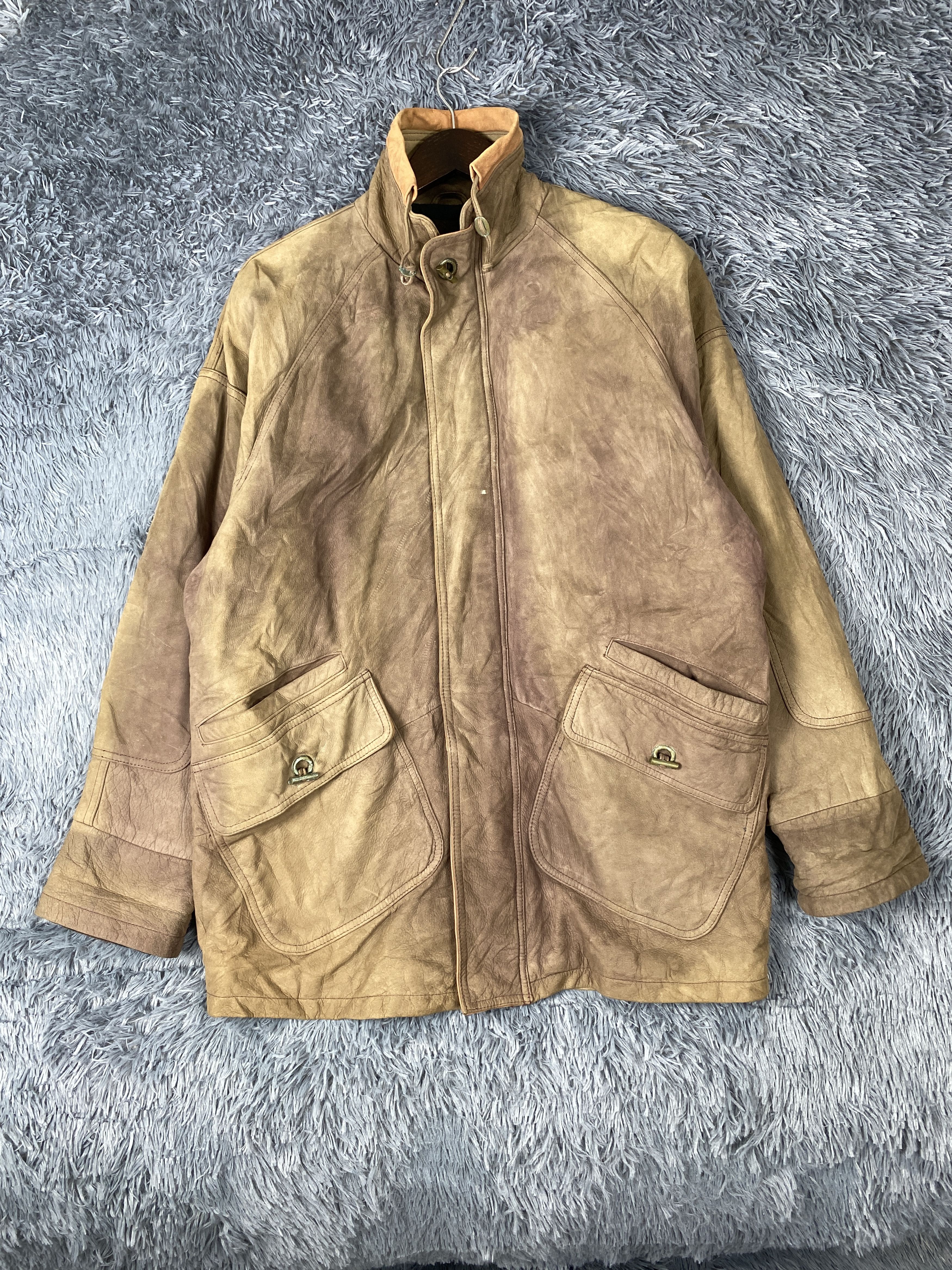 Japanese Brand × Vintage Vintage Scandinavia Sun Faded Leather Jacket Size US M / EU 48-50 / 2 - 1 Thumbnail
