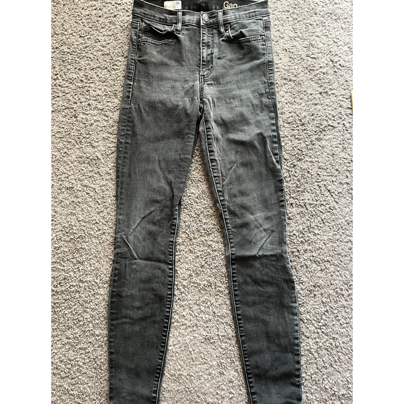 Gap GAP Women's Black Denim Jeans True Skinny High Rise Size 26R Size 26" / US 2 / IT 38 - 2 Thumbnail
