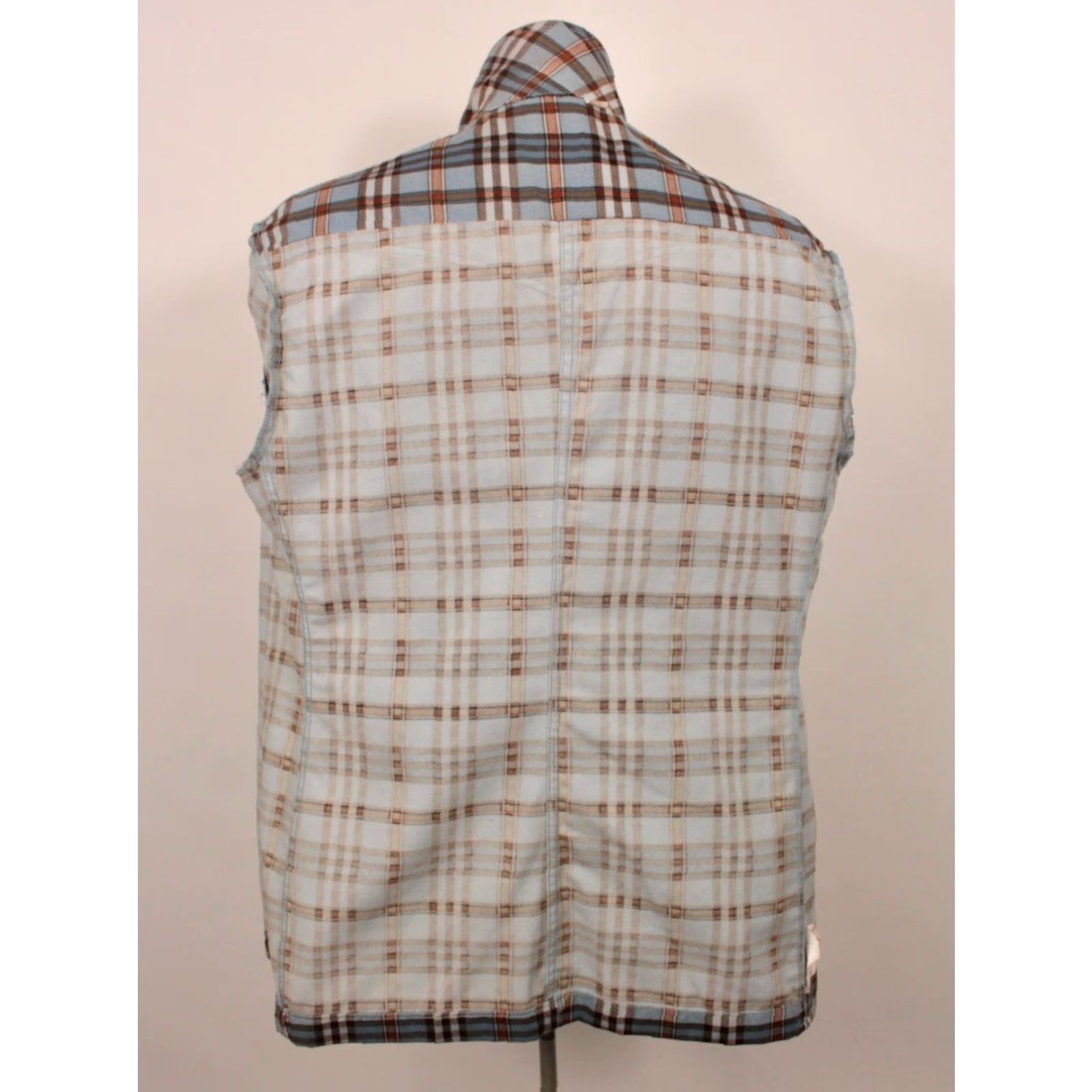 Vintage VTG 1970s Blazer / Jacket Mens Large 44 Blue Plaid Cotton Polyester NOS Western Blazer / Jacket 70s Mens Size 44R - 3 Thumbnail