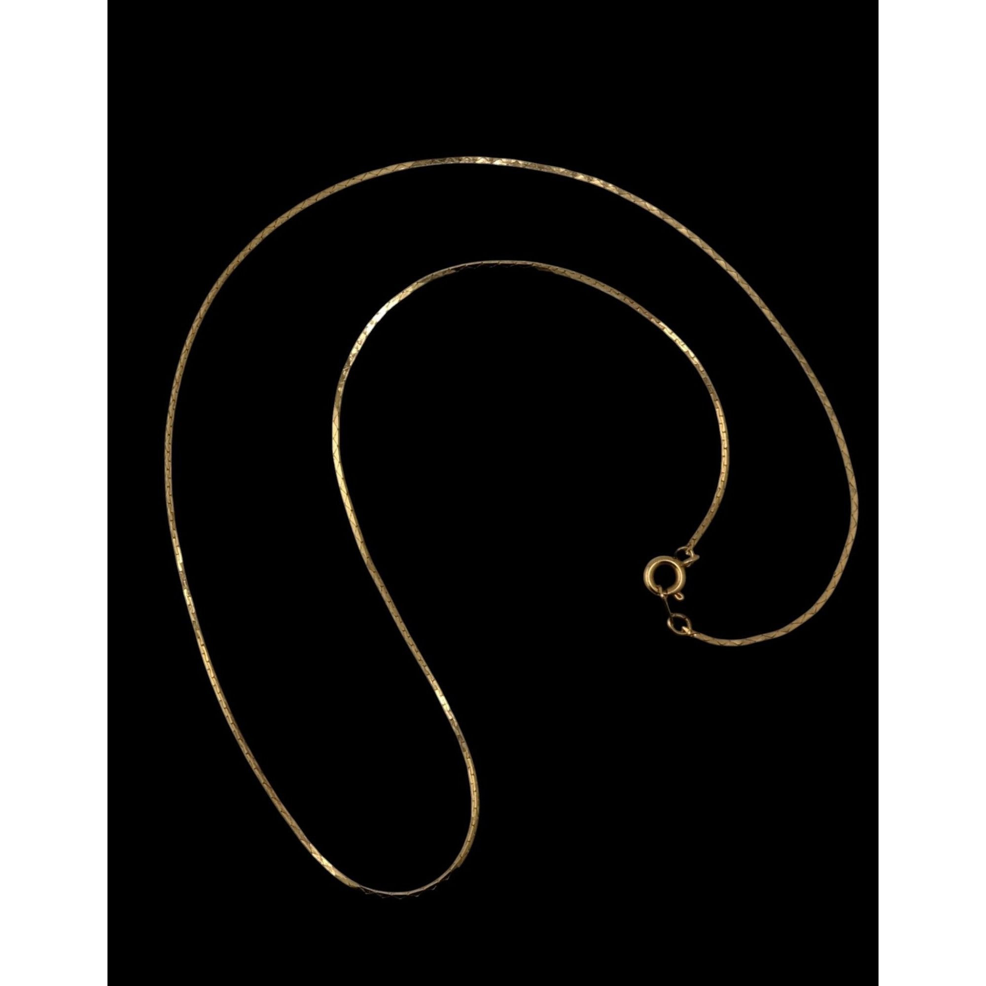 Other Classic Elegant Tone Flat Snake Chain Necklace Gold Tone Wit Size ONE SIZE - 3 Thumbnail