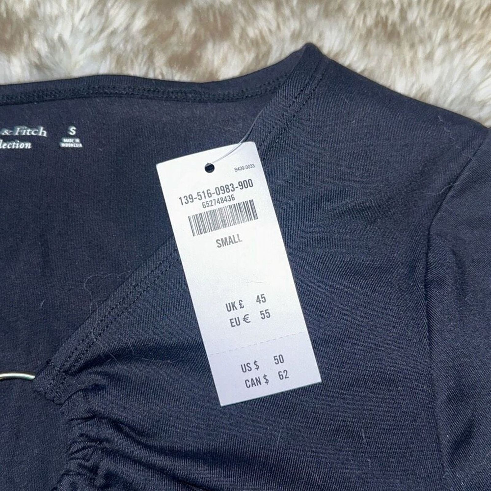 Abercrombie & Fitch A&F Black Long Sleeve Keyhole Bodysuit | Size S, NWT Size S / US 4 / IT 40 - 4 Thumbnail