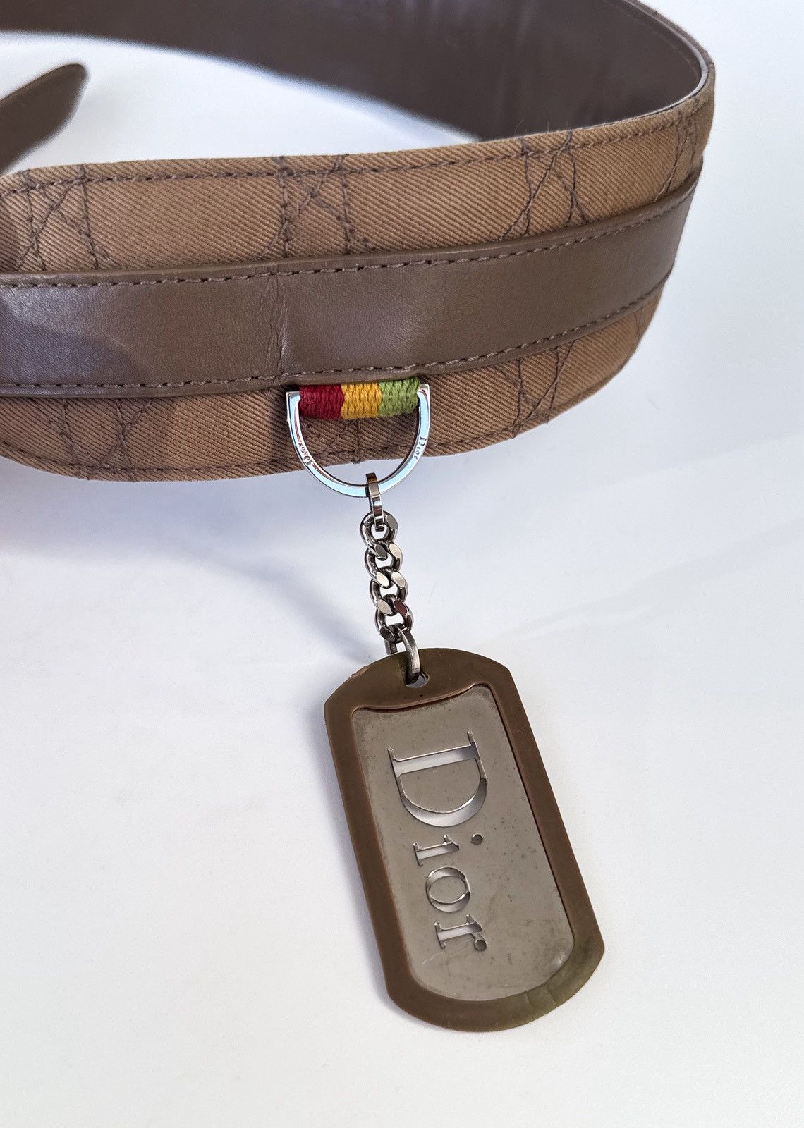 Dior Christian Dior khaki olive brown belt quilted Cannage Size ONE SIZE - 18 Thumbnail