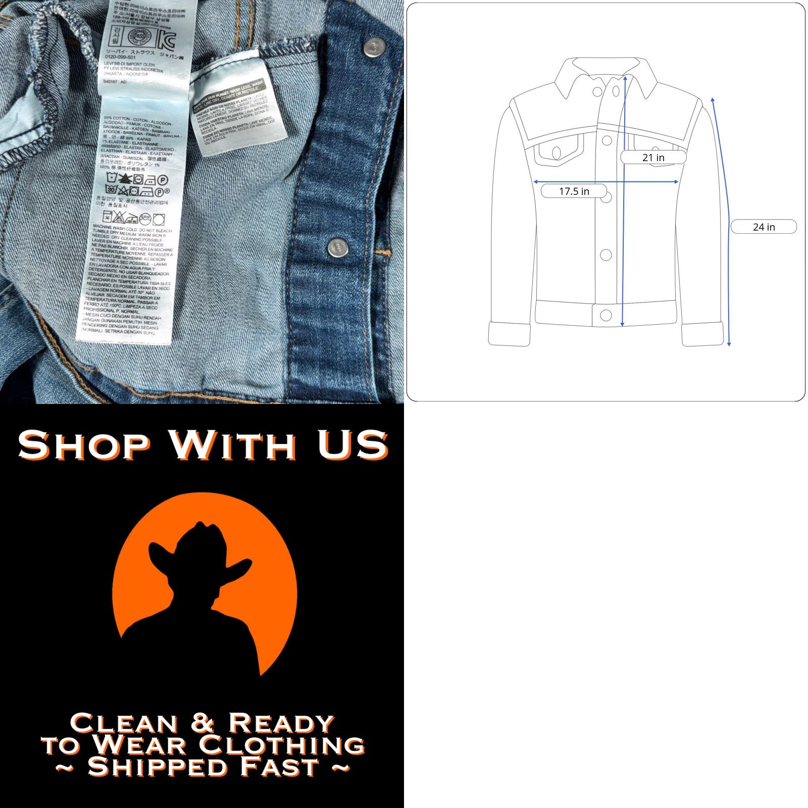 Levi's VINTAGE Levi's Jacket Womens MEDIUM Blue Denim Trucker Classic Retro Casual Mens, Womens Size 32" / US 10 / IT 46 - 8 Thumbnail