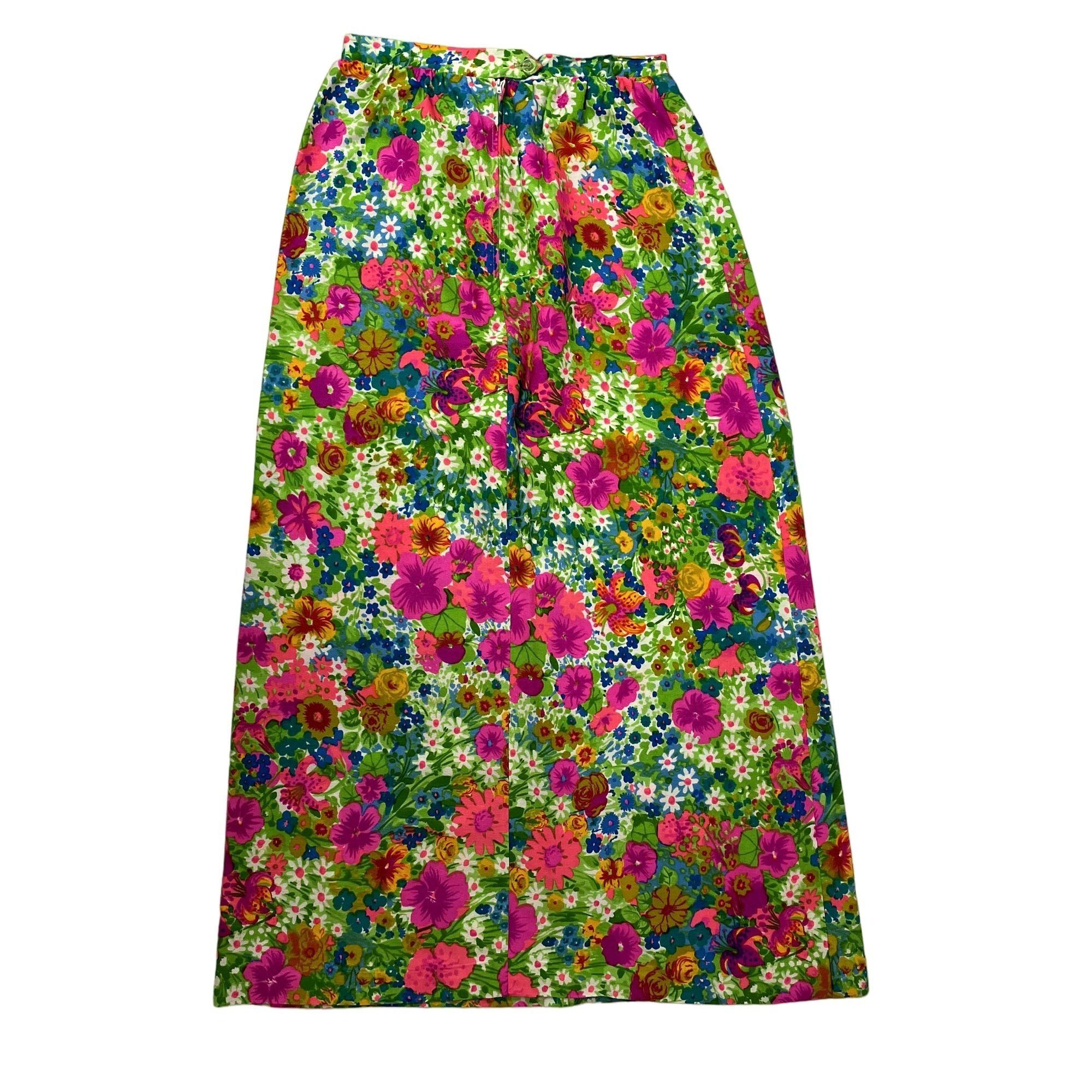 image of Unkwn 70's Fa Chatta Neon Barkcloth Psychedelic Hippie Skirt 26, Women's