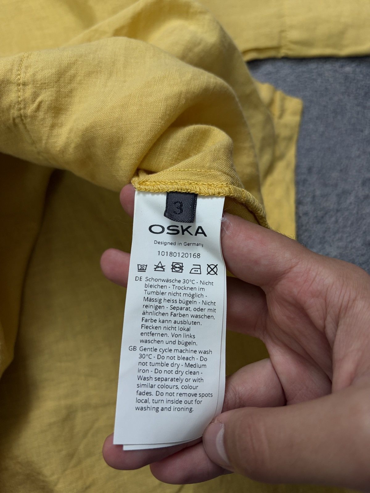 OSKA OSKA Yellow 100% Linen Oversized Boxy Shirt Blouse 3 L/XL Size L / US 10 / IT 46 - 5 Thumbnail