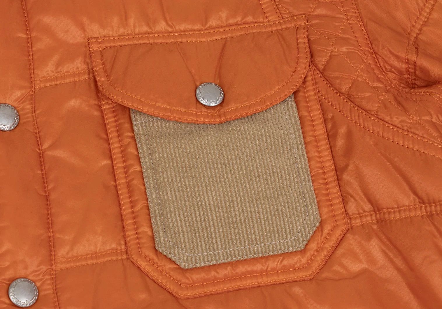 Junya Watanabe Quilted Hybrid Shirt Jacket in Orange, Size XS Size US XS / EU 42 / 0 - 5 Thumbnail