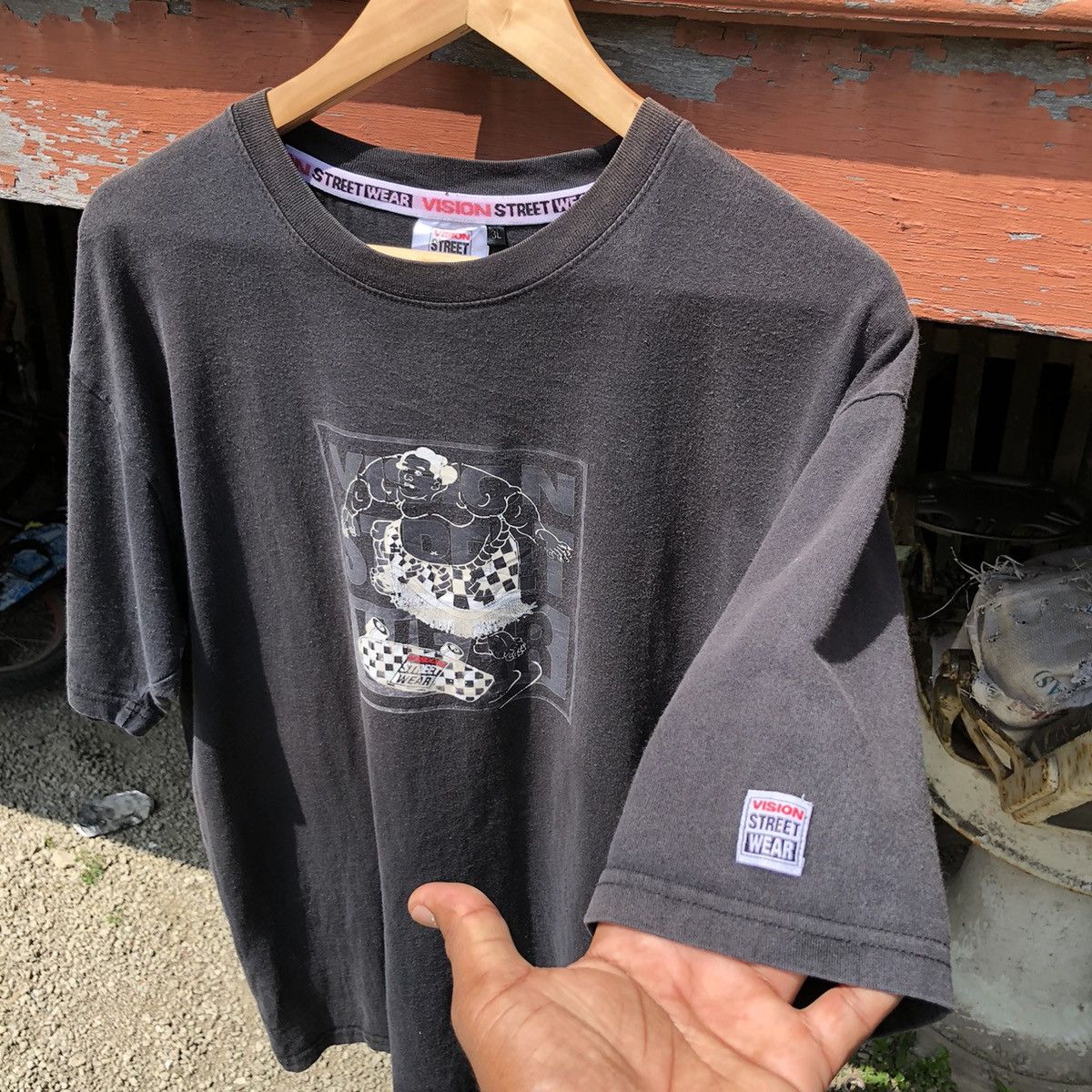 Vision Streetwear Vintage Faded Vision Streetwear Sumo 3L Tshirt Size US XXL / EU 58 / 5 - 9 Thumbnail