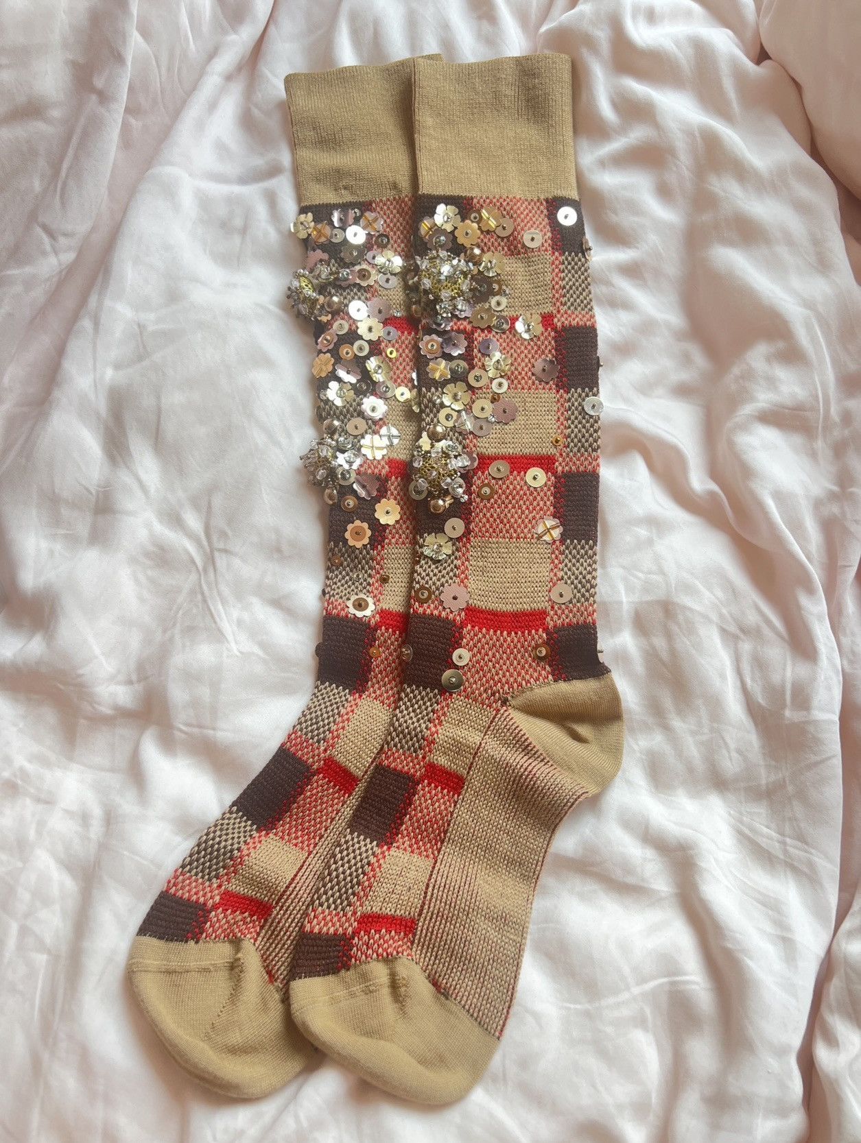 Miu Miu 🔥 Miu Miu Girl runway Sequins socks Size ONE SIZE - 3 Thumbnail
