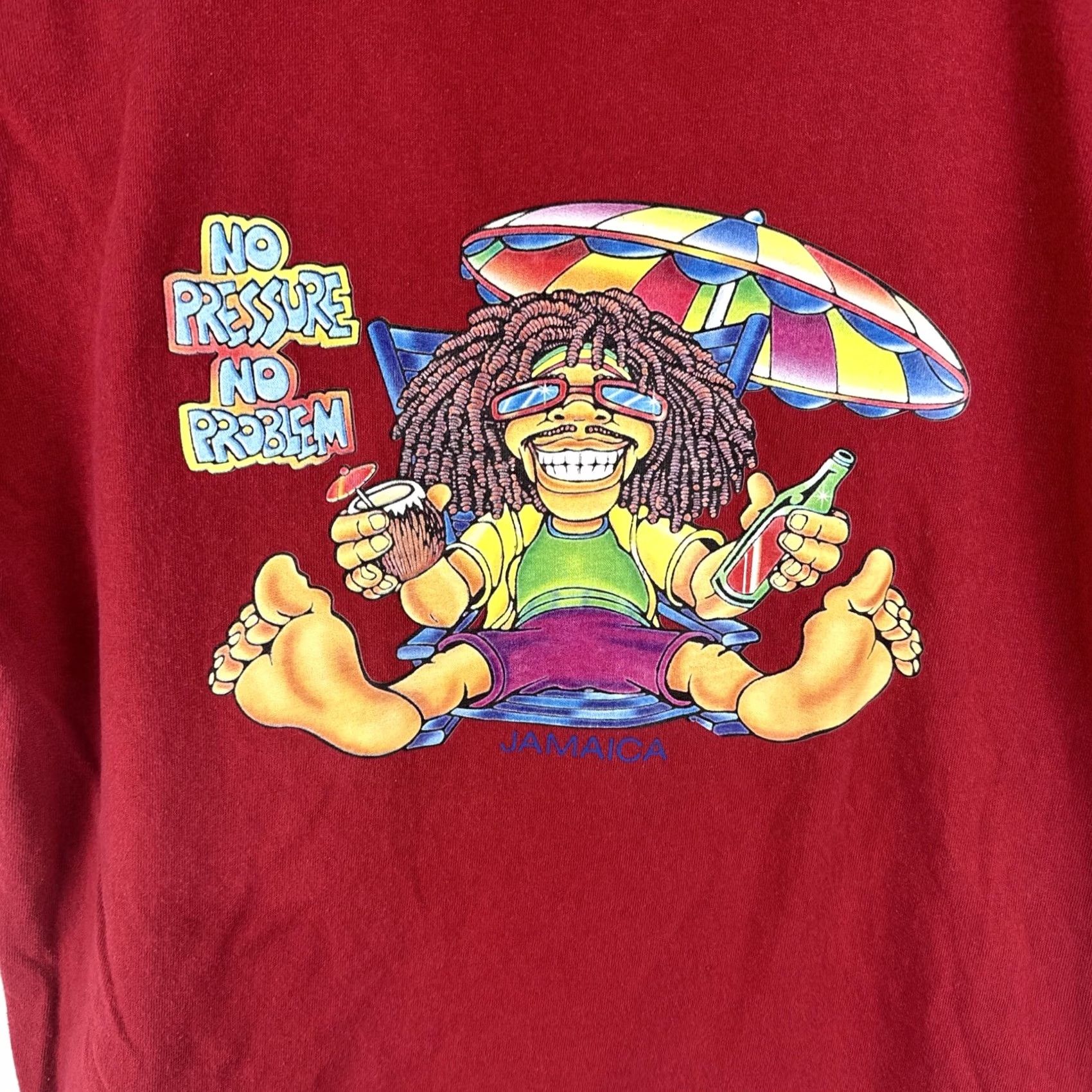 Roots Vintage Roots Reggae Rock Shirt Medium Red Ringer No Pressure No Problem T Size US M / EU 48-50 / 2 - 2 Thumbnail