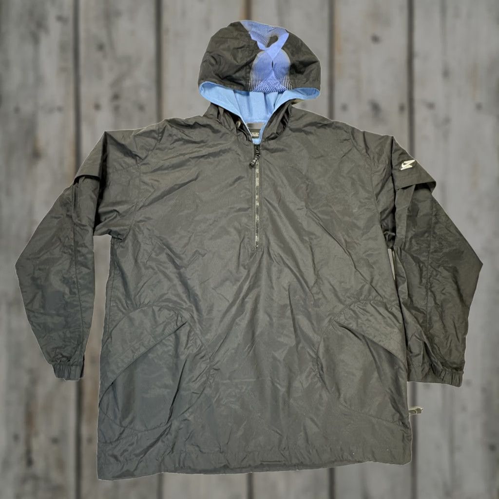Nike VINTAGE Nike Windbreaker Jacket 1/4 Zip L/S Mens Blue Black Logo Nylon Windbreaker 90s S1TWA Y2K Size US S / EU 44-46 / 1 - 1 Thumbnail