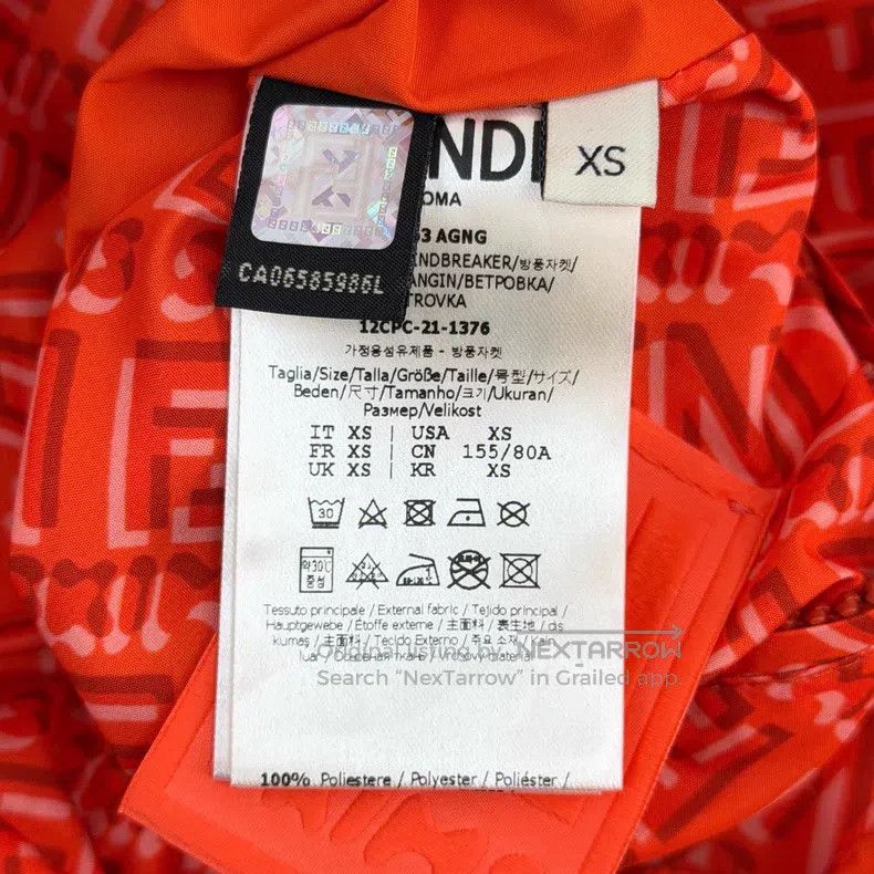 Fendi Fendi Neon Orange 3D Logo Zip-Up Hooded Jacket Size XS / US 0-2 / IT 36-38 - 6 Thumbnail