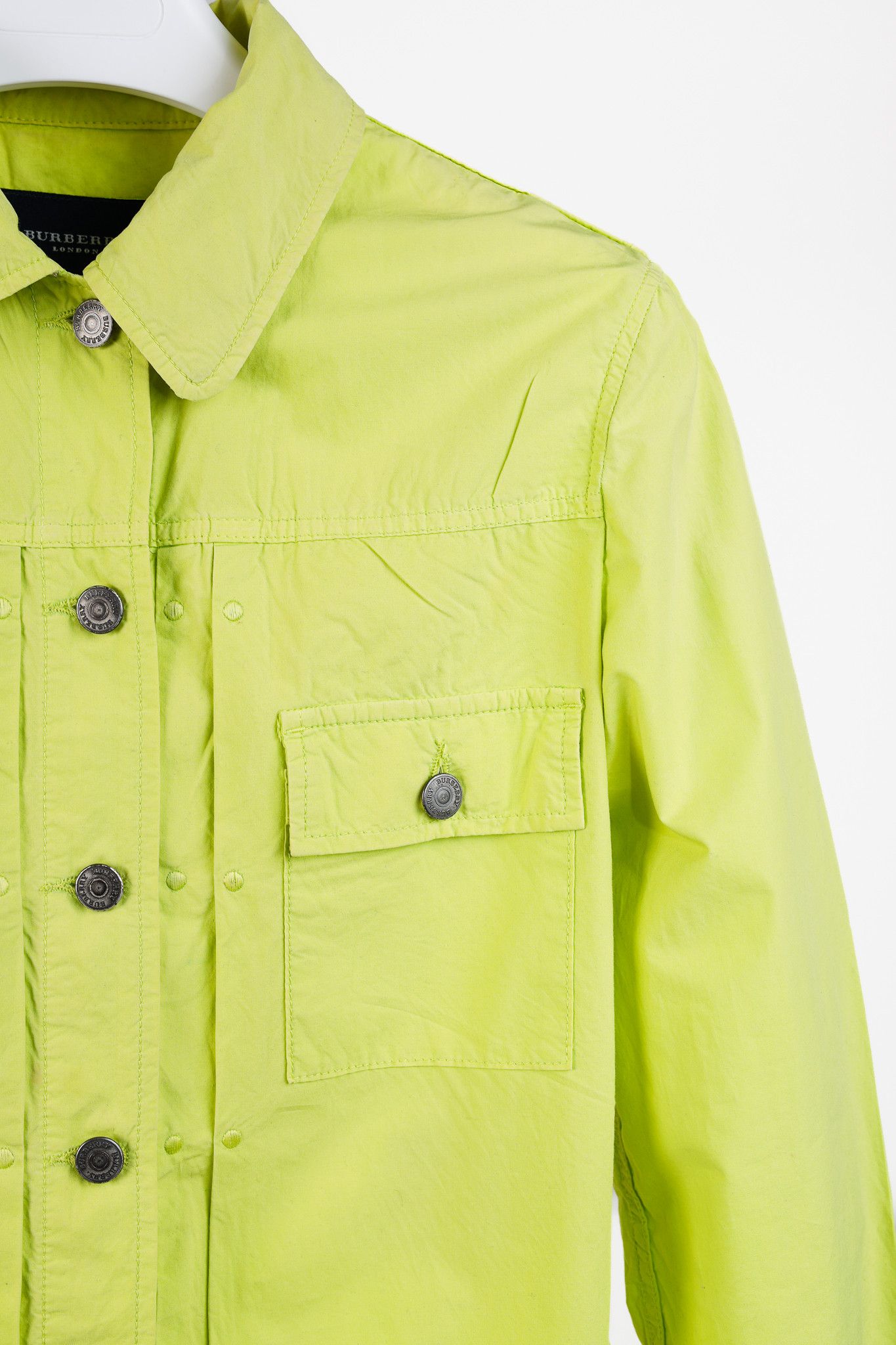 Burberry Burberry Neon Green Cotton Button-Up Jacket Size M / US 6-8 / IT 42-44 - 5 Thumbnail