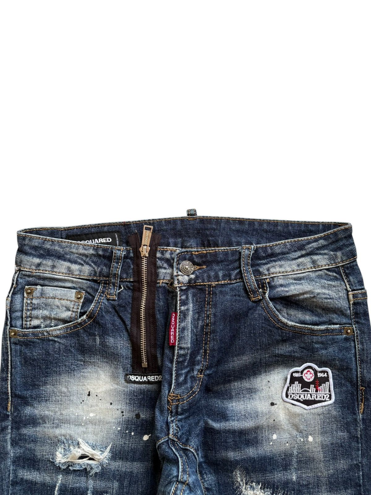 Dsquared2 Vintage Dsquared2 Patches Faded Wash Embellish Jeans Size US 31 - 4 Thumbnail