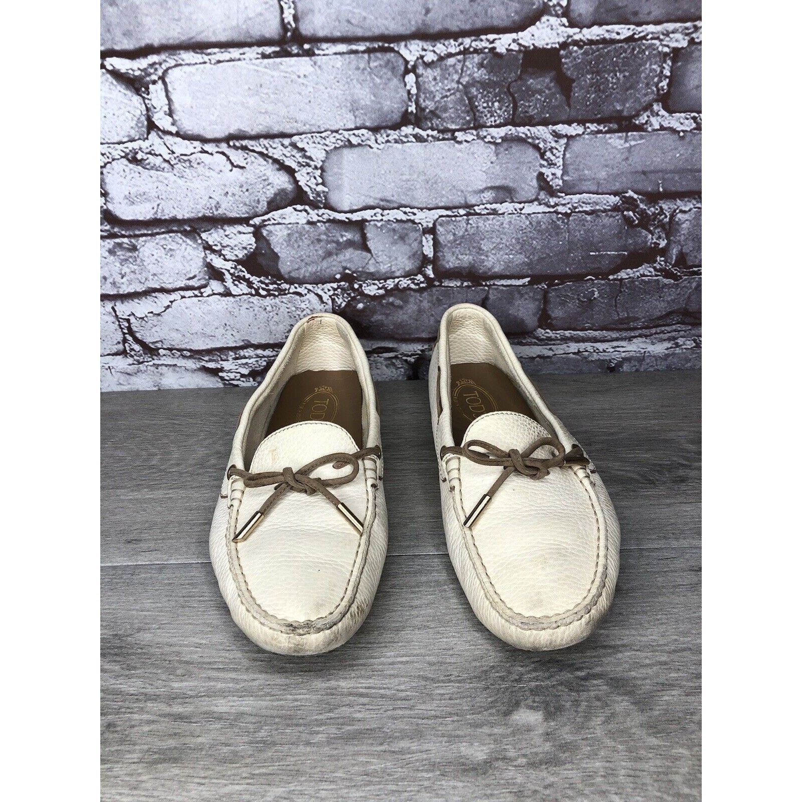 Tod's Tod’s Ivory Cream Leather Gommino Driving Moccasin Shoes Wom Size US 9.5 / IT 39.5 - 4 Thumbnail
