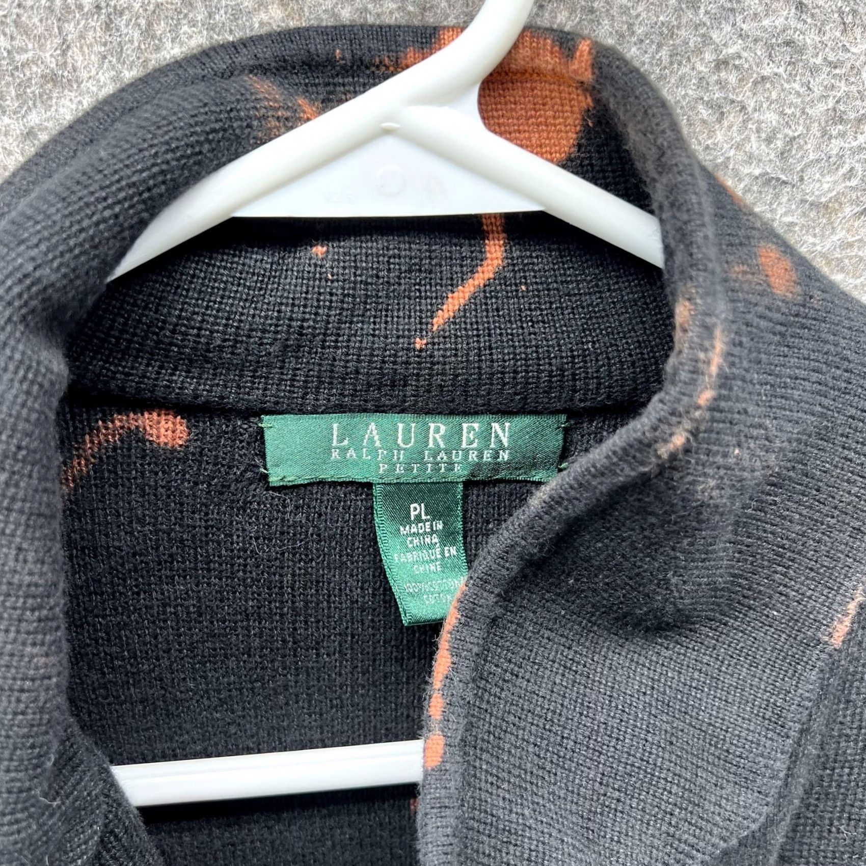 Ralph Lauren Lauren Ralph Lauren Womens Petite L Black Knit Blazer Jacket Bleach Stain Size L / US 10 / IT 46 - 5 Thumbnail