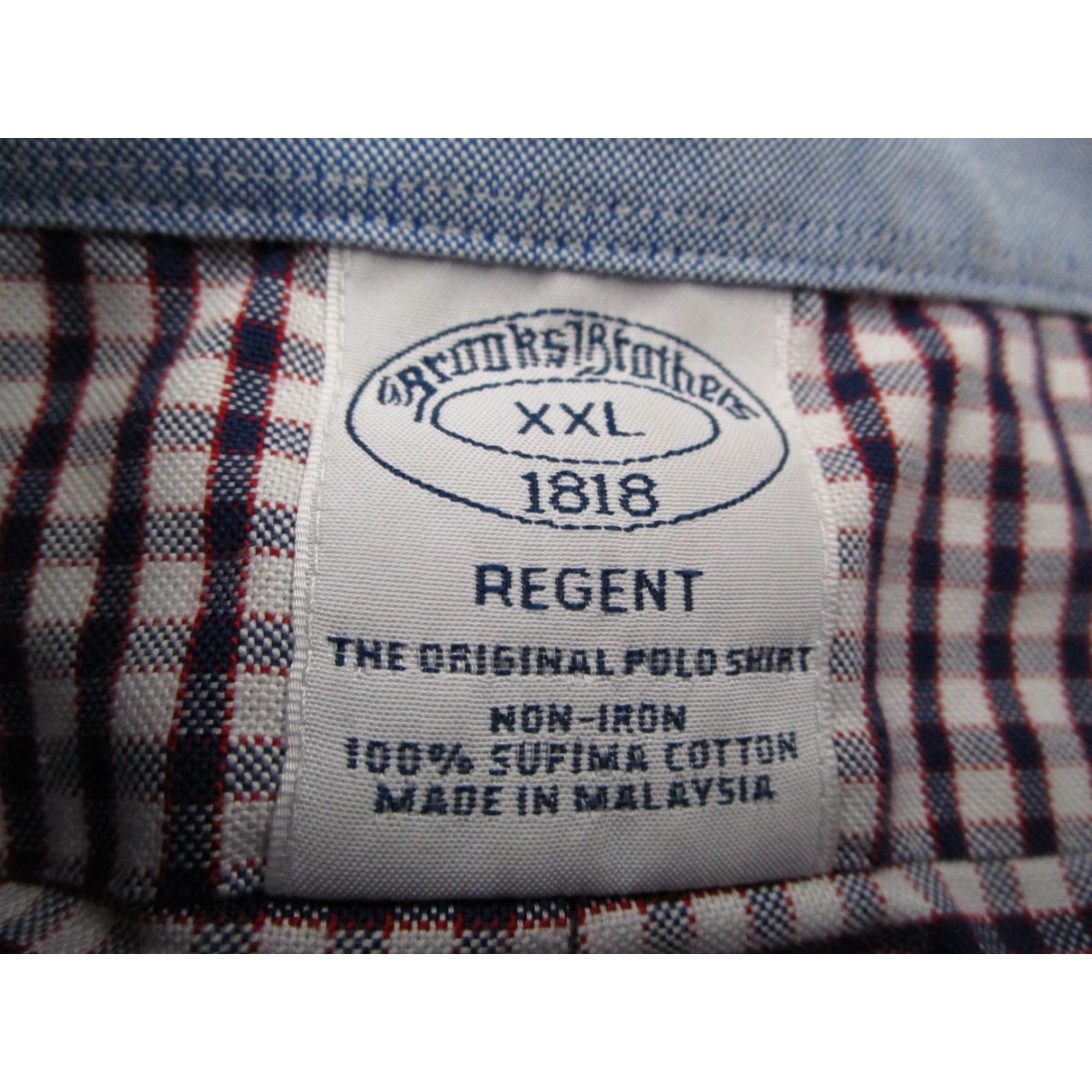 Brooks Brothers VINTAGE Brooks Brothers Dress Shirt Men 2XL Long Sleeve Blue Check Non-Iron Twill Button-Up Business Casual Size US XXL / EU 58 / 5 - 2 Thumbnail