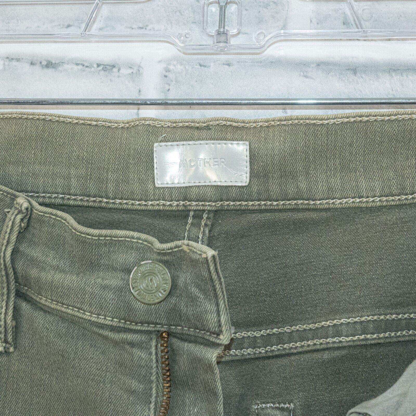 MOTHER MOTHER Denim Insider Crop Step Fray Jeans in Dye Faded Army Size 25" / US 0 / IT 36 - 2 Thumbnail