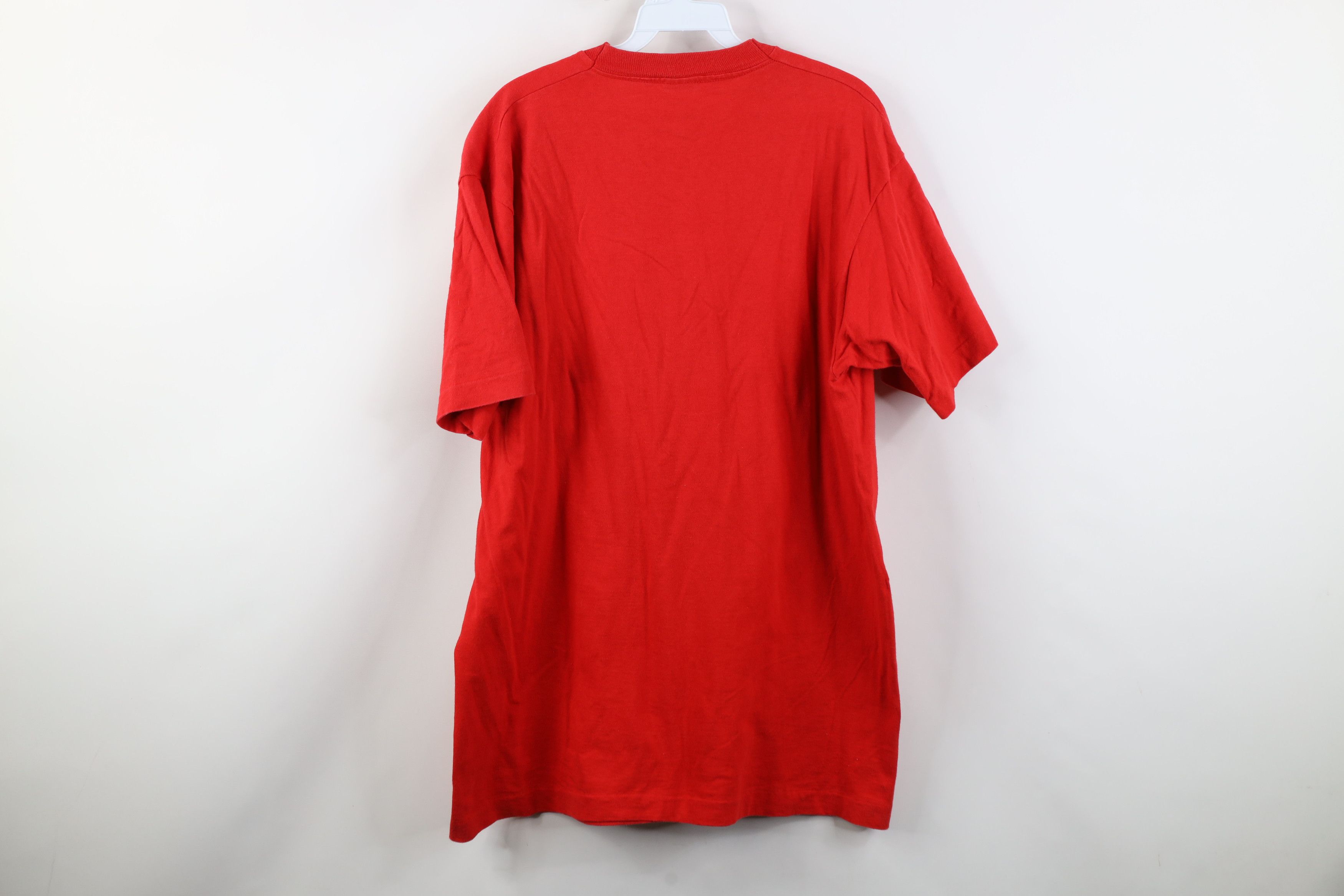 Vintage Vintage 90s Streetwear Heavyweight Cotton T-Shirt Red USA Size US XL / EU 56 / 4 - 10 Thumbnail