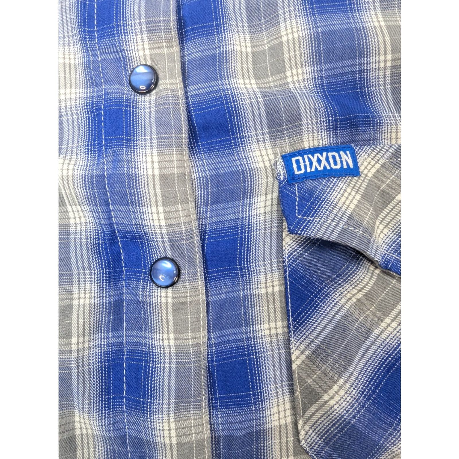 CO Dixxon Shirt Women's S Blue Button-Up Plaid Bamboo Satin Pearl Snap Long Sleeve Size S / US 4 / IT 40 - 7 Thumbnail
