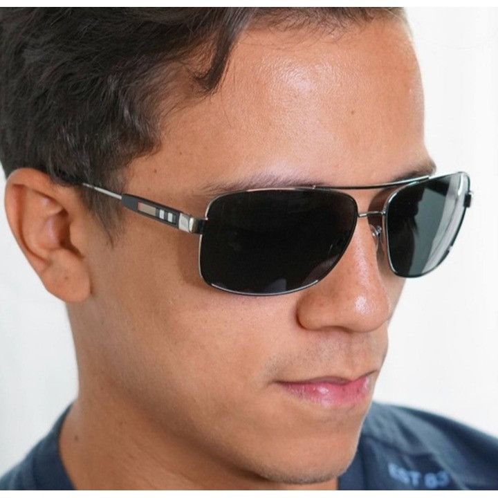 Burberry Burberry BE3074 100387 Sunglasses Gunmetal Rectangle Frame Size ONE SIZE - 2 Thumbnail