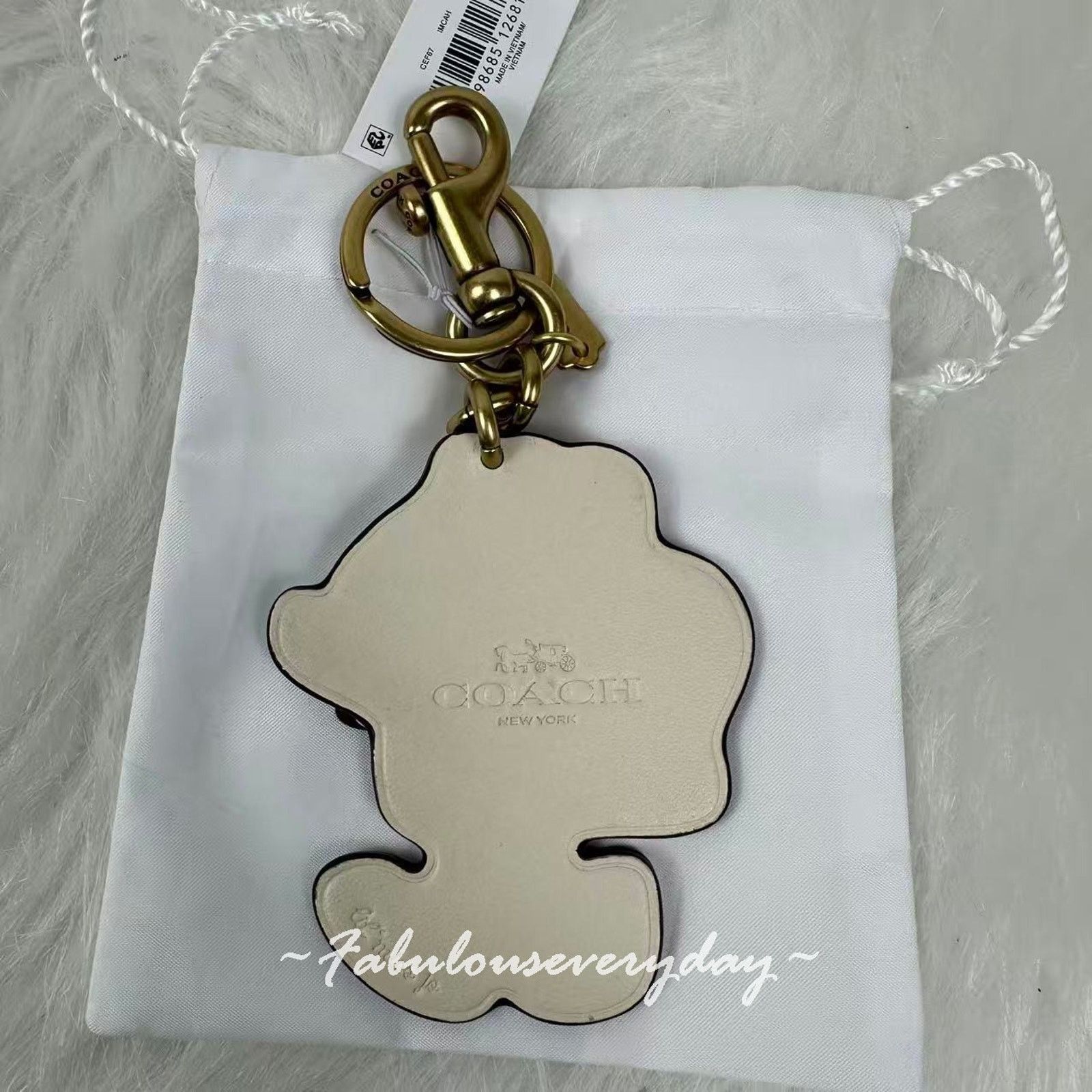 Coach COACH Coffee Cup Bag Charm Lil Miss Jo Leather/Brass/Chalk Size ONE SIZE - 4 Thumbnail
