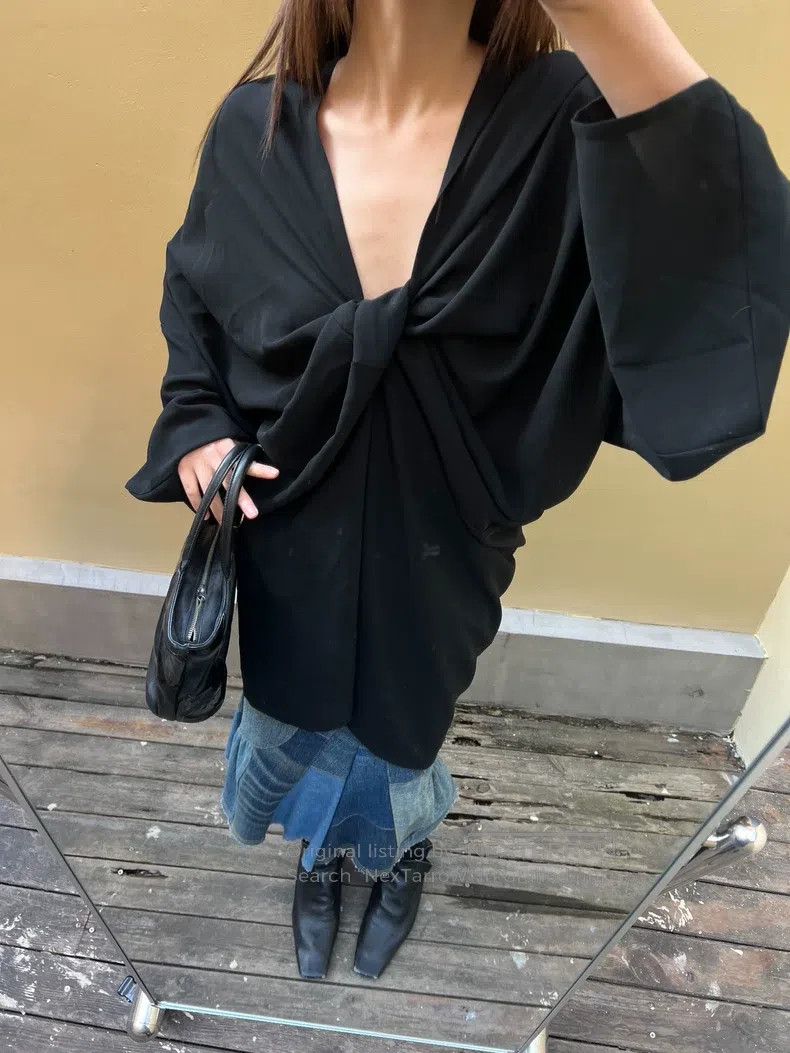 Junya Watanabe Junya Watanabe Deconstructed off-shoulder wrap kimono-styl Size XS / US 0-2 / IT 36-38 - 7 Thumbnail