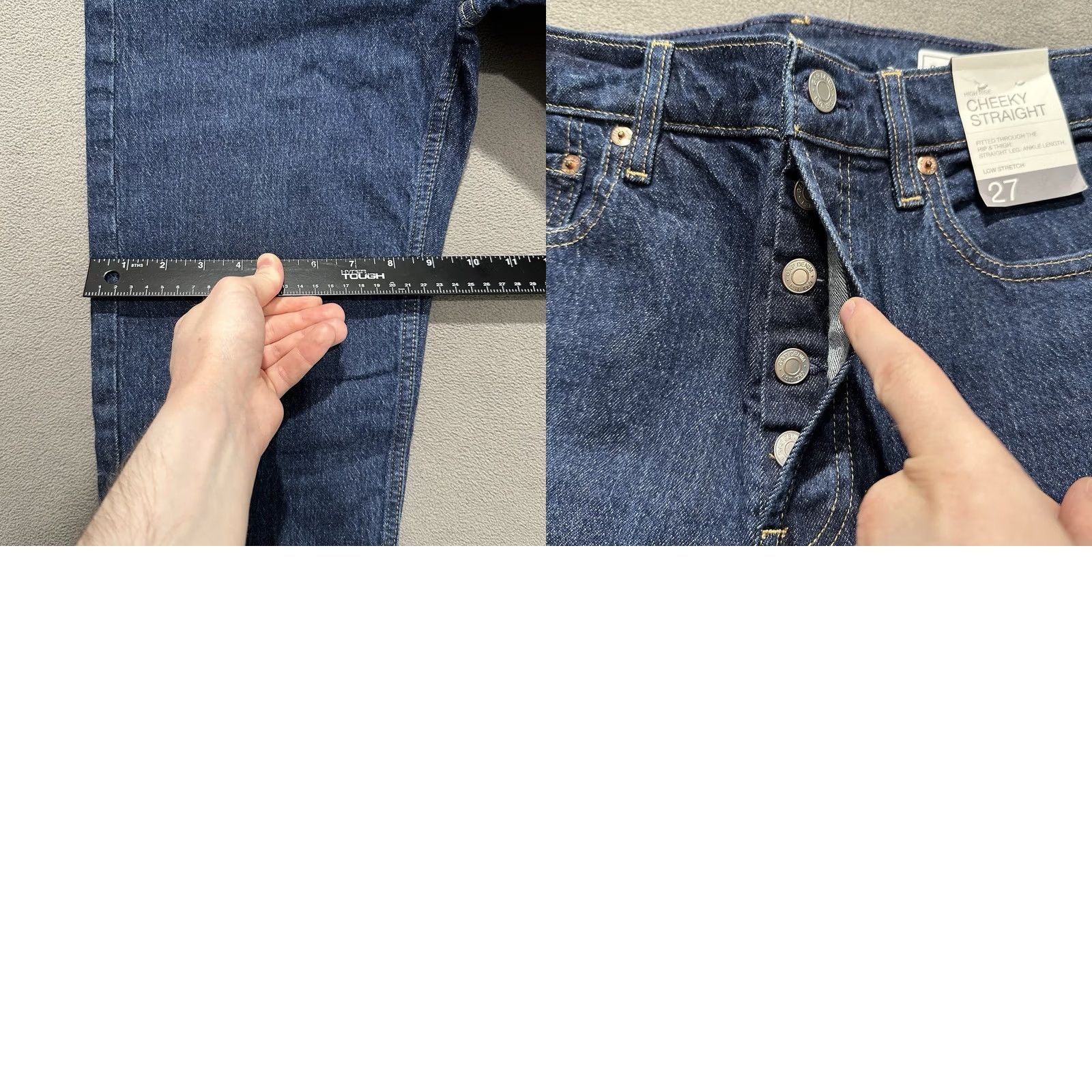 Gap GAP Jeans Womens 27 4T Blue Denim Straight High Rise Button Fly Size 27" / US 4 / IT 40 - 9 Thumbnail