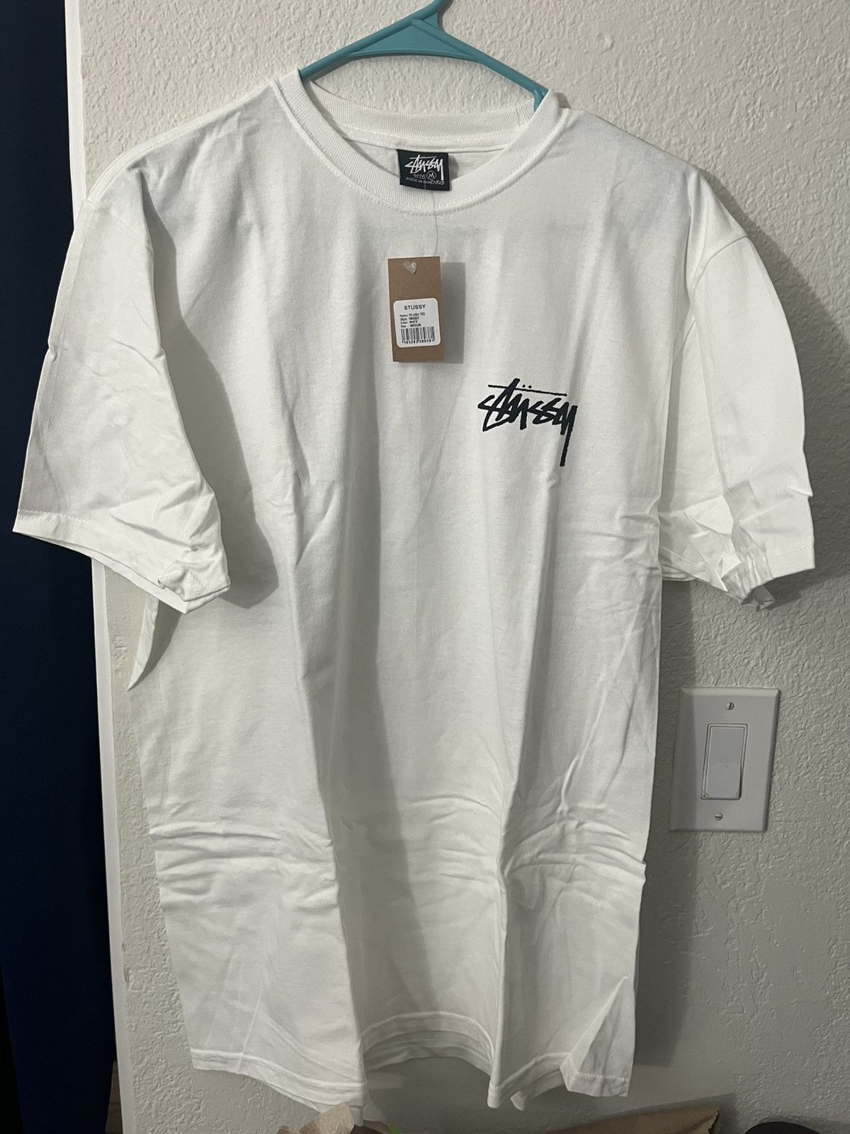 Stussy Plush Tee 8 Ball Shirt Tee White M Medium Brand New