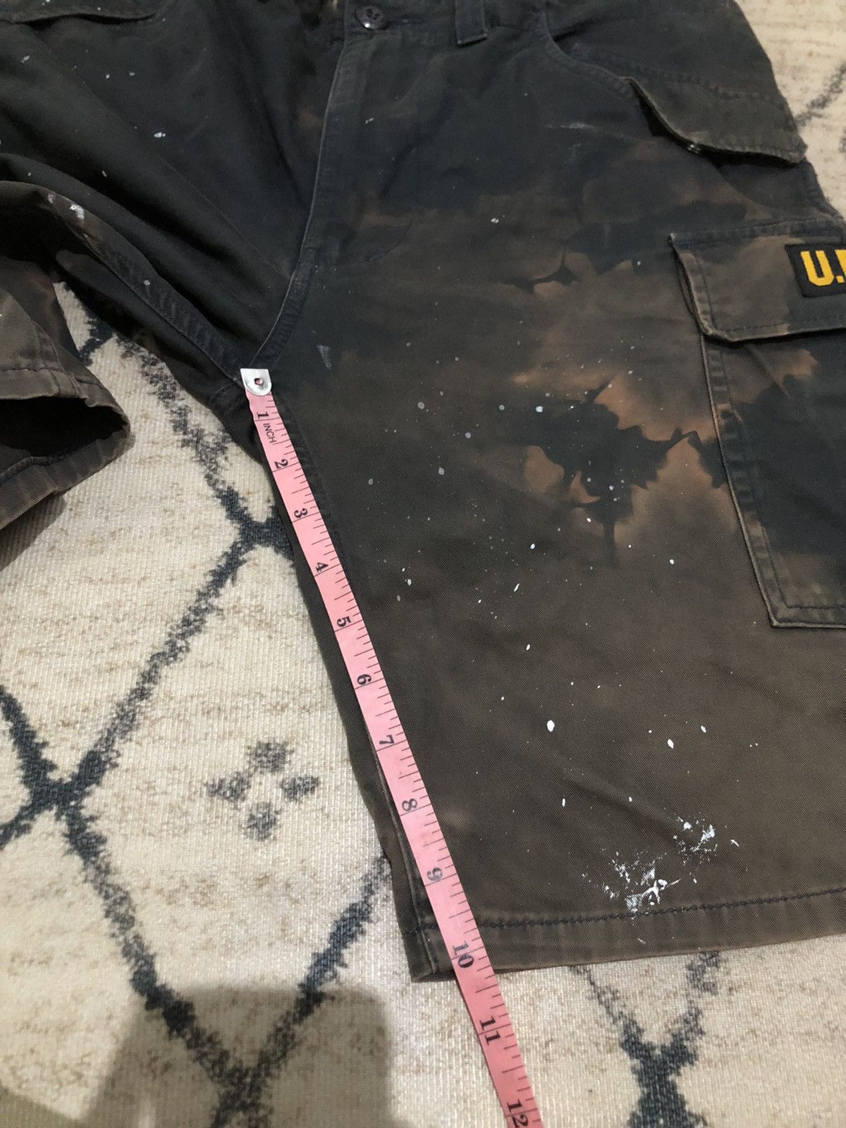 Bape Thrashed BAPE URSUS Paint Splatter Short Cargo Pants Size US 34 / EU 50 - 20 Thumbnail