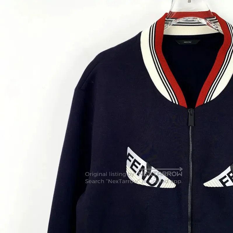 Fendi Fendi Men's Navy Blue Jacket with Unique Design . Size US L / EU 52-54 / 3 - 3 Thumbnail