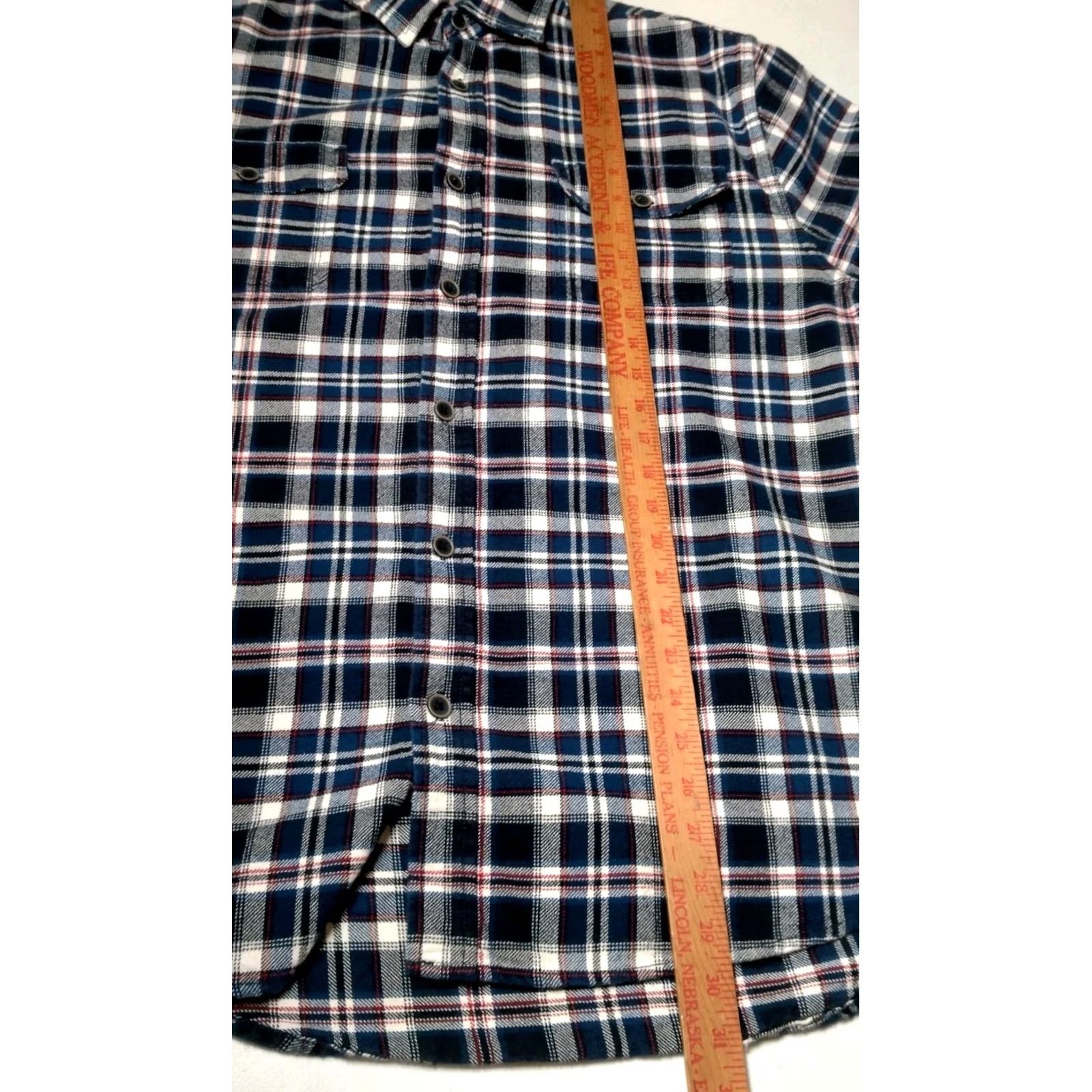 Vintage JACHS Flannel Shirt LT Large Tall Blue Plaid Heavyweight Cotton Tartan Workwear Button-Up Long Sleeve Casual Mens Size US L / EU 52-54 / 3 - 6 Thumbnail