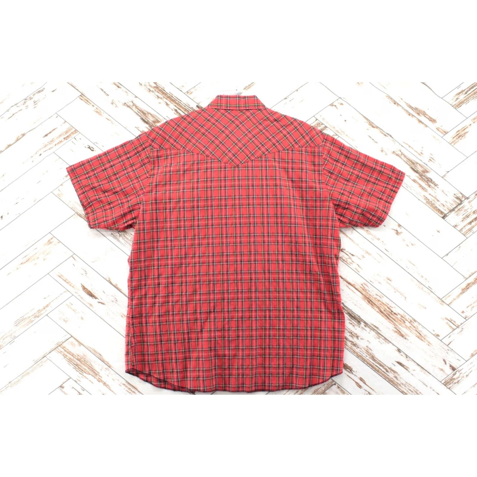 Wrangler VINTAGE Wrangler Shirt Mens XL Red Plaid Pearl Snap Western Cowboy Short Sleeve Size US XL / EU 56 / 4 - 3 Thumbnail