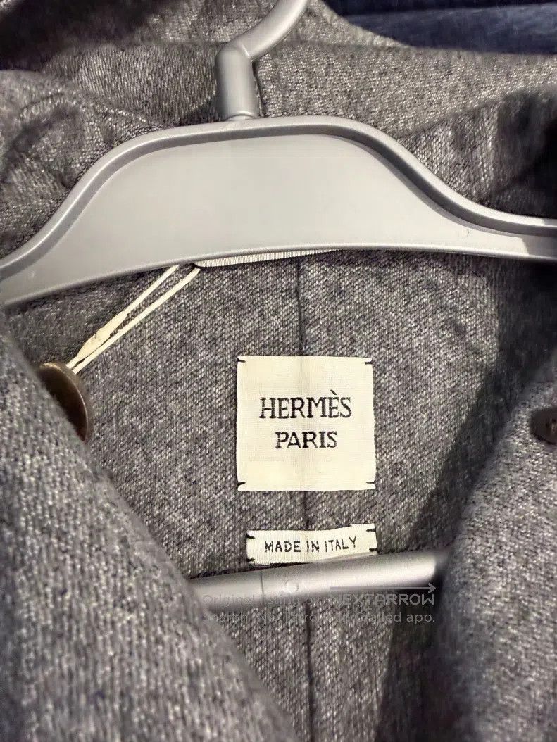 Hermes Hermes Black and Grey Tie-Dyed Cashmere Hooded Overcoat - Size XXS / US 00 / IT 34 - 4 Thumbnail