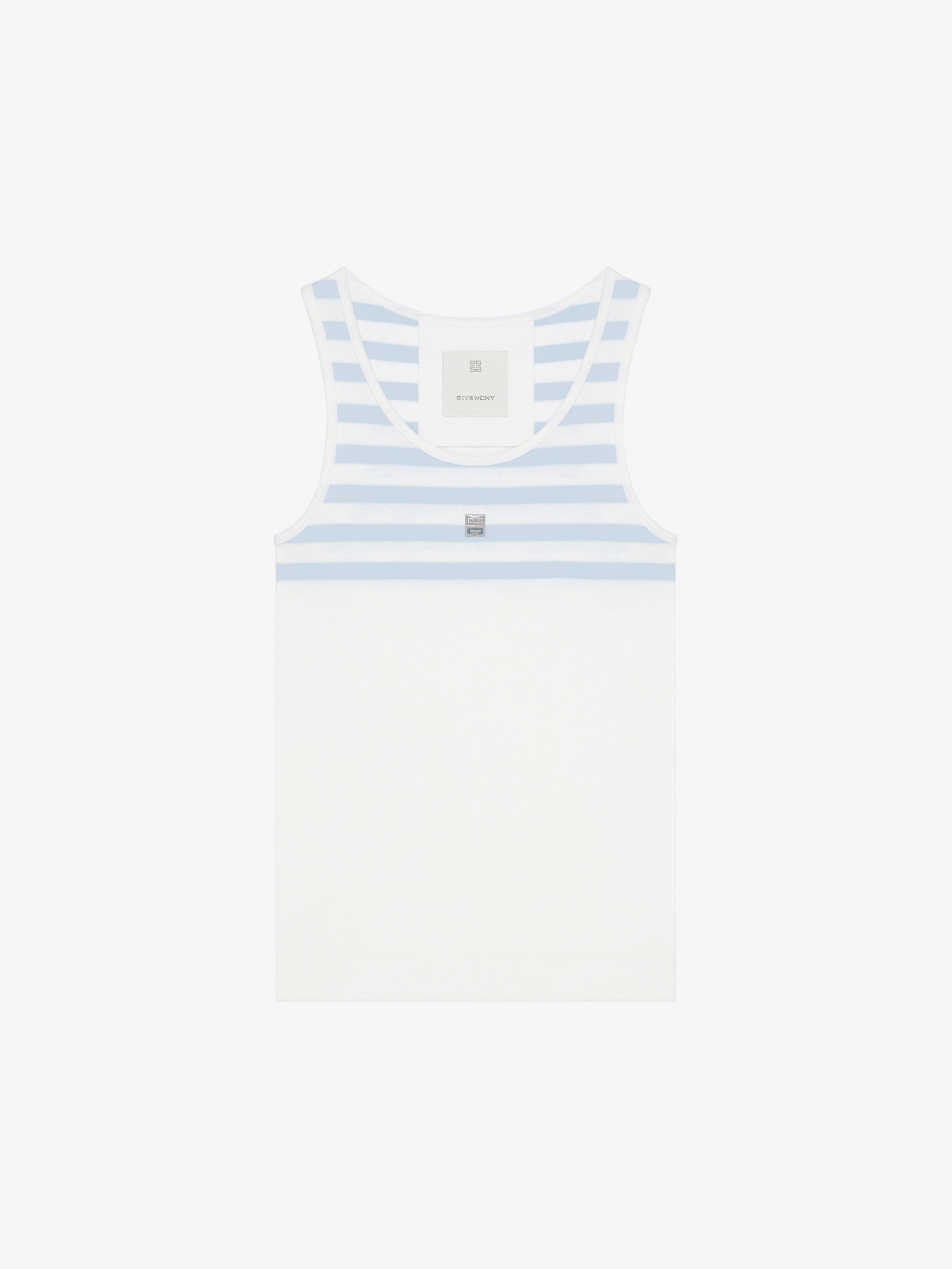 Givenchy o1srvl11e0525 Slim Fit Striped Tank Top in White/Blue Size XL / US 12-14 / IT 48-50 - 1 Thumbnail