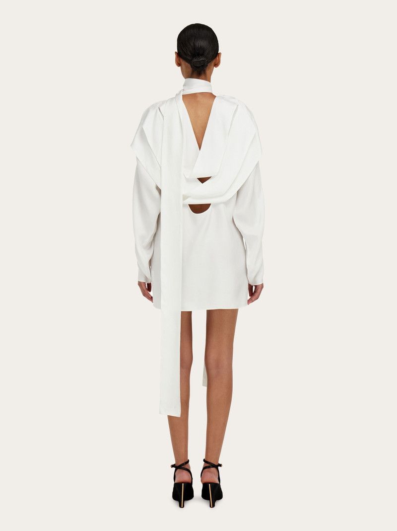 Salvatore Ferragamo o1s1rm0426 Kimono Style Mini Dress in White Size S / US 4 / IT 40 - 4 Thumbnail