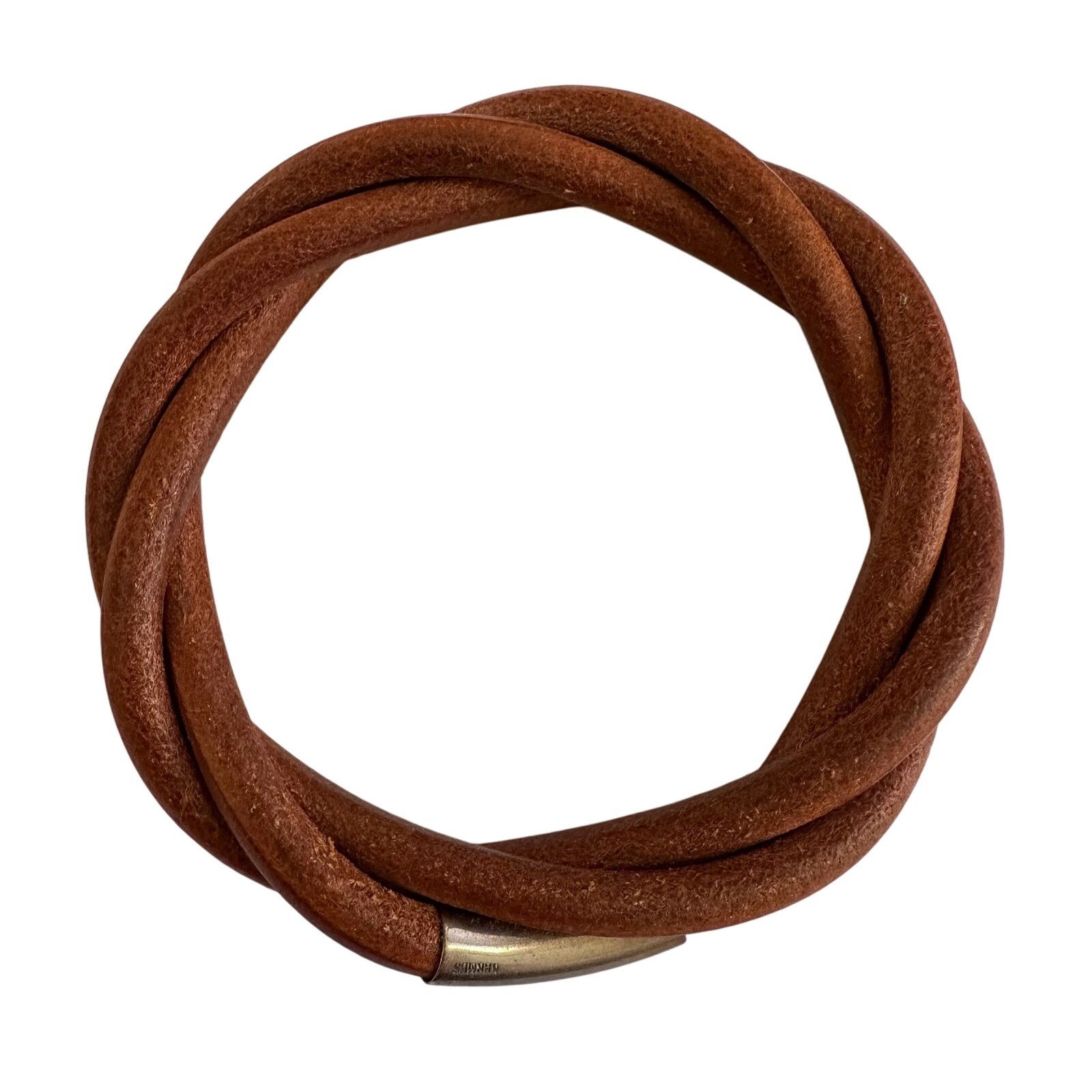 Hermes Hermes Brown Leather Tornado Bracelet Size ONE SIZE - 9 Thumbnail