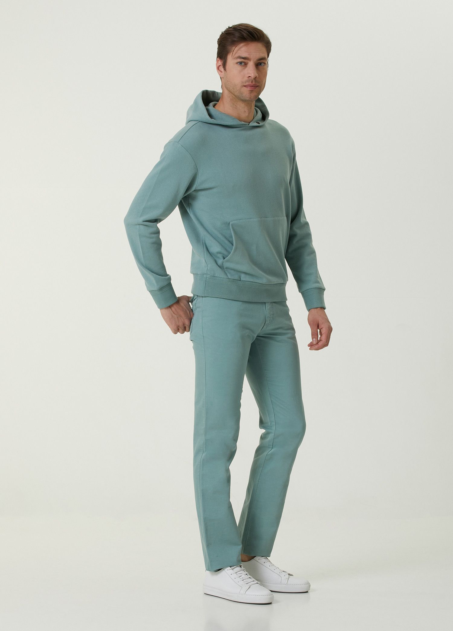 Ermenegildo Zegna ZEGNA green cotton cashmere hoodie sweatshirt Medium Size US M / EU 48-50 / 2 - 2 Thumbnail